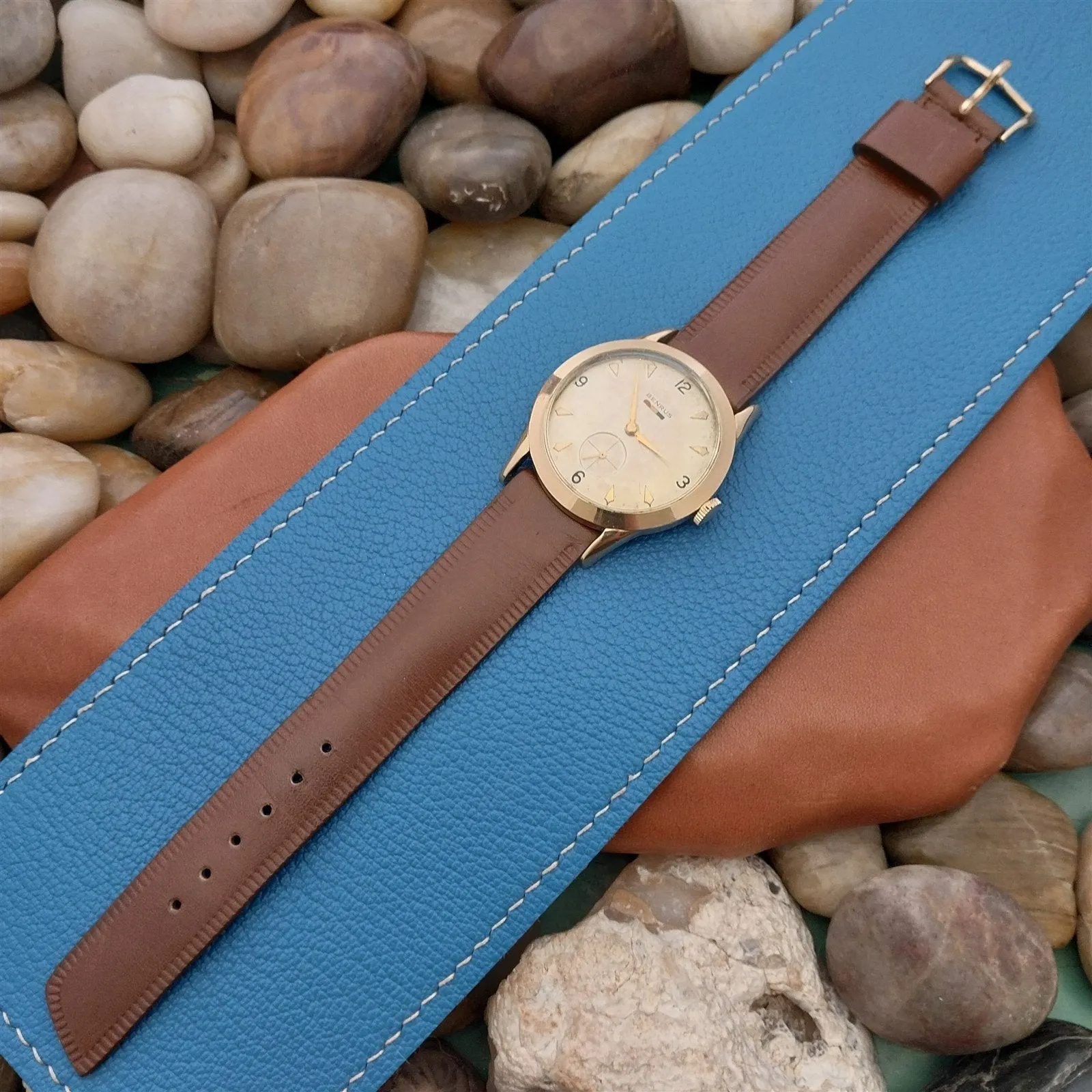 11/16" Kreisler Saddle Leather Tapered Unused Classic 1960s Vintage Watch Band
