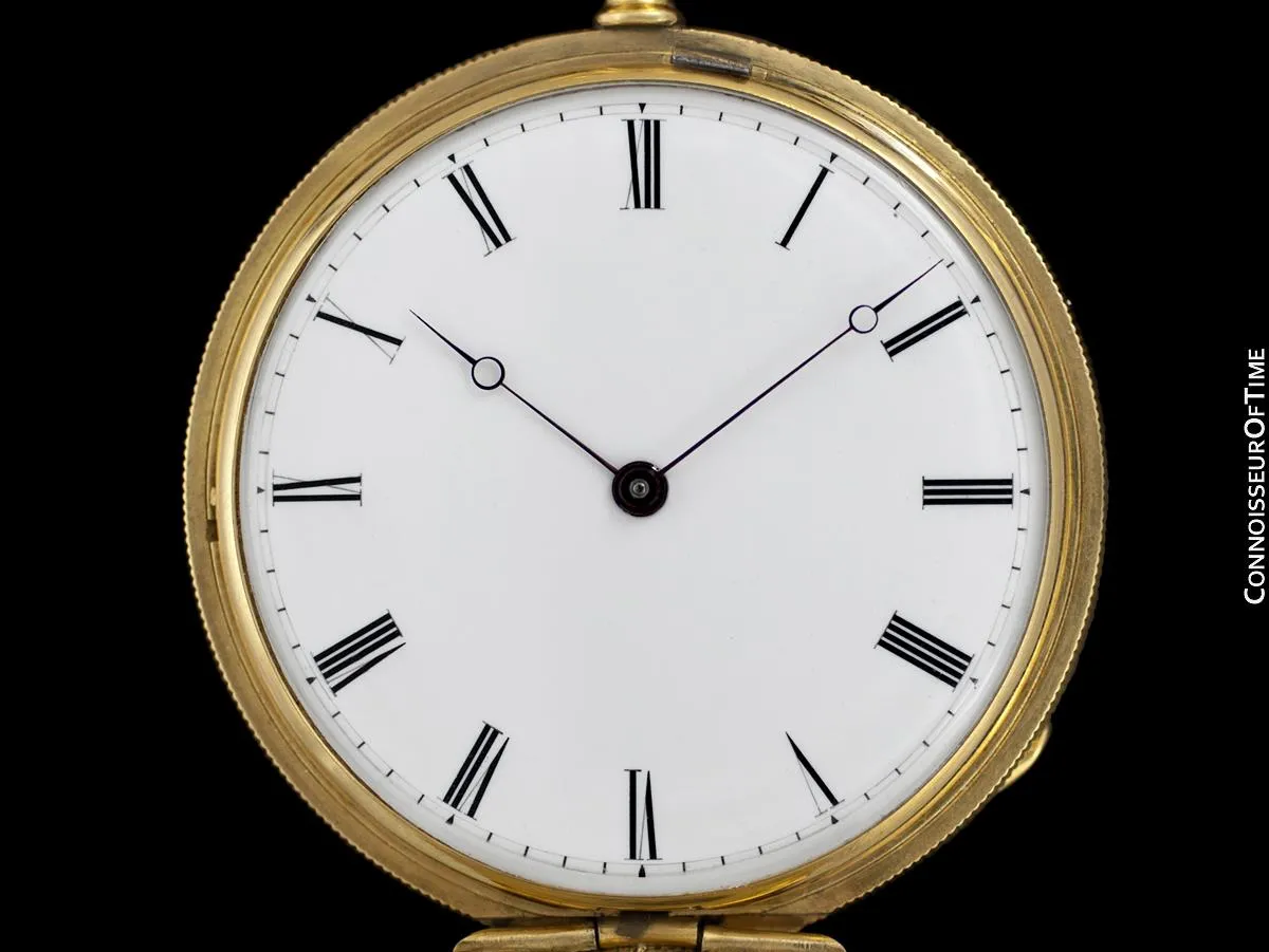 1860's Patek Philippe Antique Mens Midsize 42mm Hunter Case Pocket Watch - 18K Gold