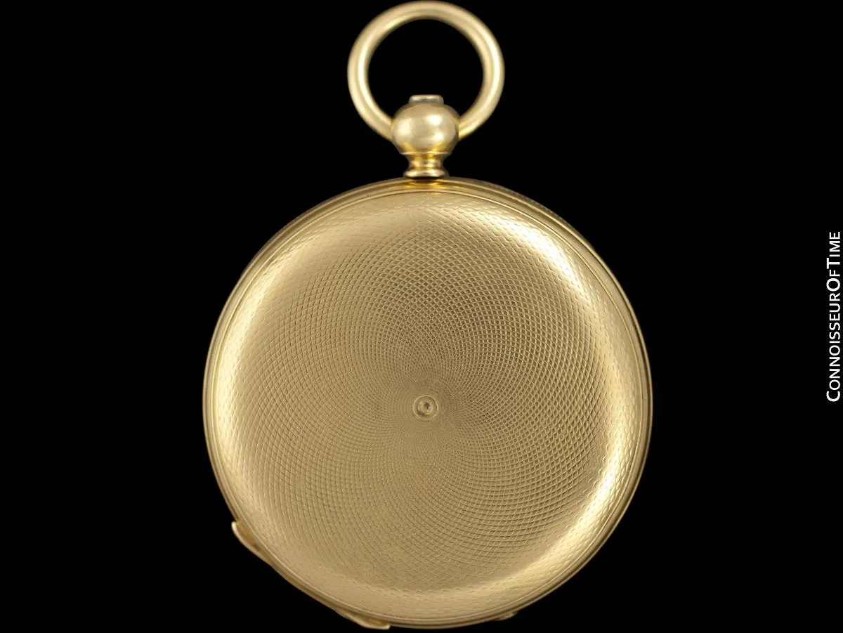 1860's Patek Philippe Antique Mens Midsize 42mm Hunter Case Pocket Watch - 18K Gold