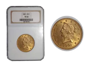 1901 Liberty Head Gold Eagle MS-62 (NGC) - $2K APR Value w/ CoA! ✿✓