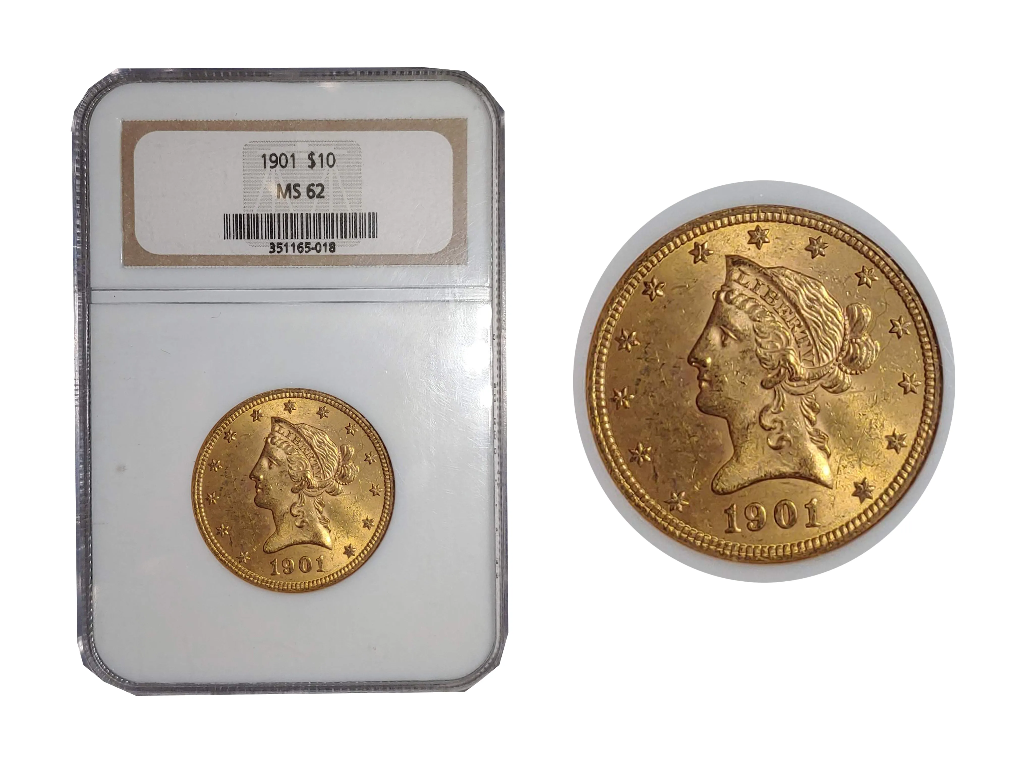 1901 Liberty Head Gold Eagle MS-62 (NGC) - $2K APR Value w/ CoA! ✿✓