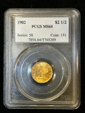 1902 Liberty Head Quarter Eagle MS-64 (PCGS) - $2.5K APR Value w/ CoA! ✿✓