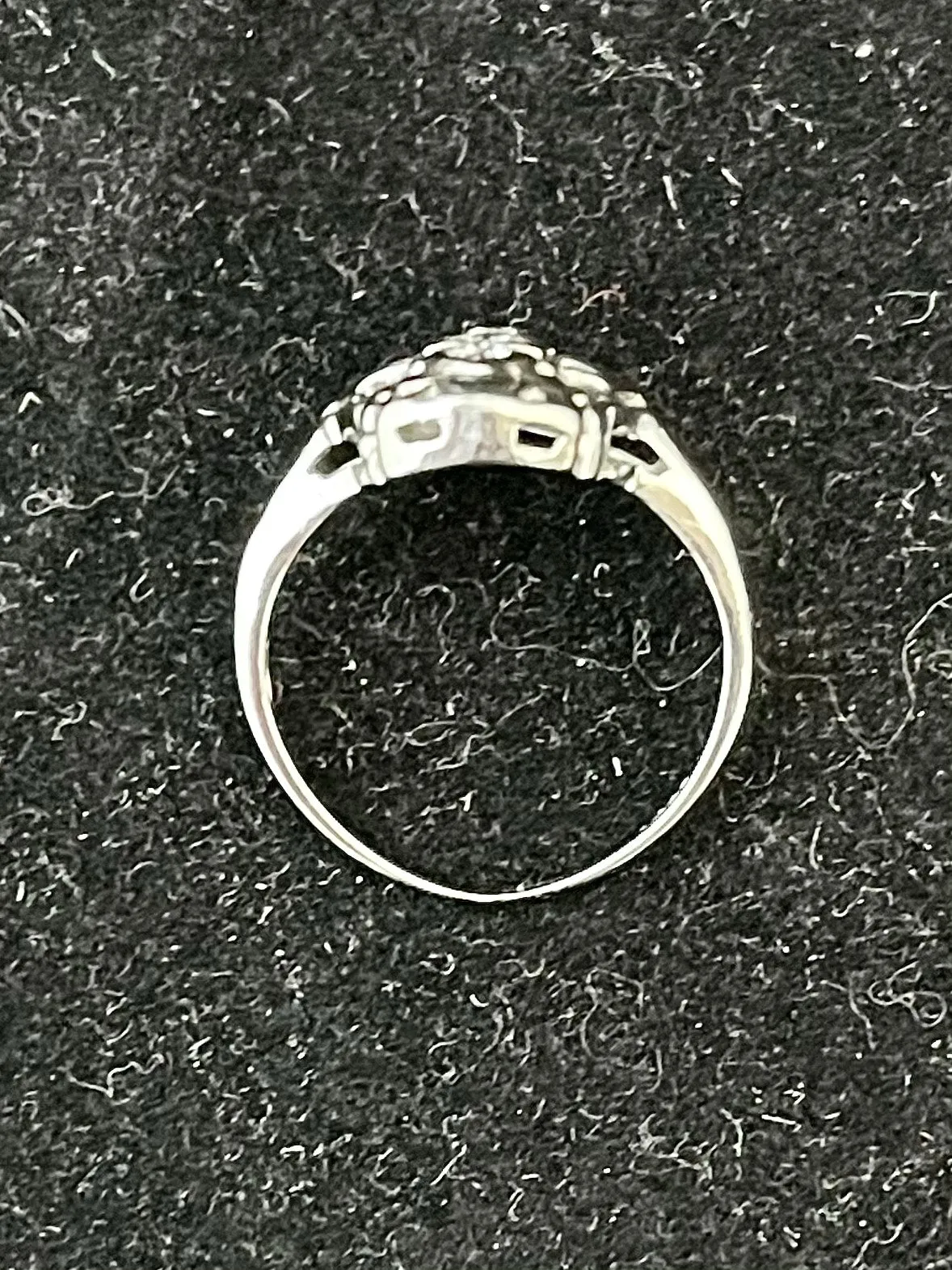 1920s Handmade Victorian-style 18K White Gold Filigree Diamond Ring - $6K APR Value w/CoA!