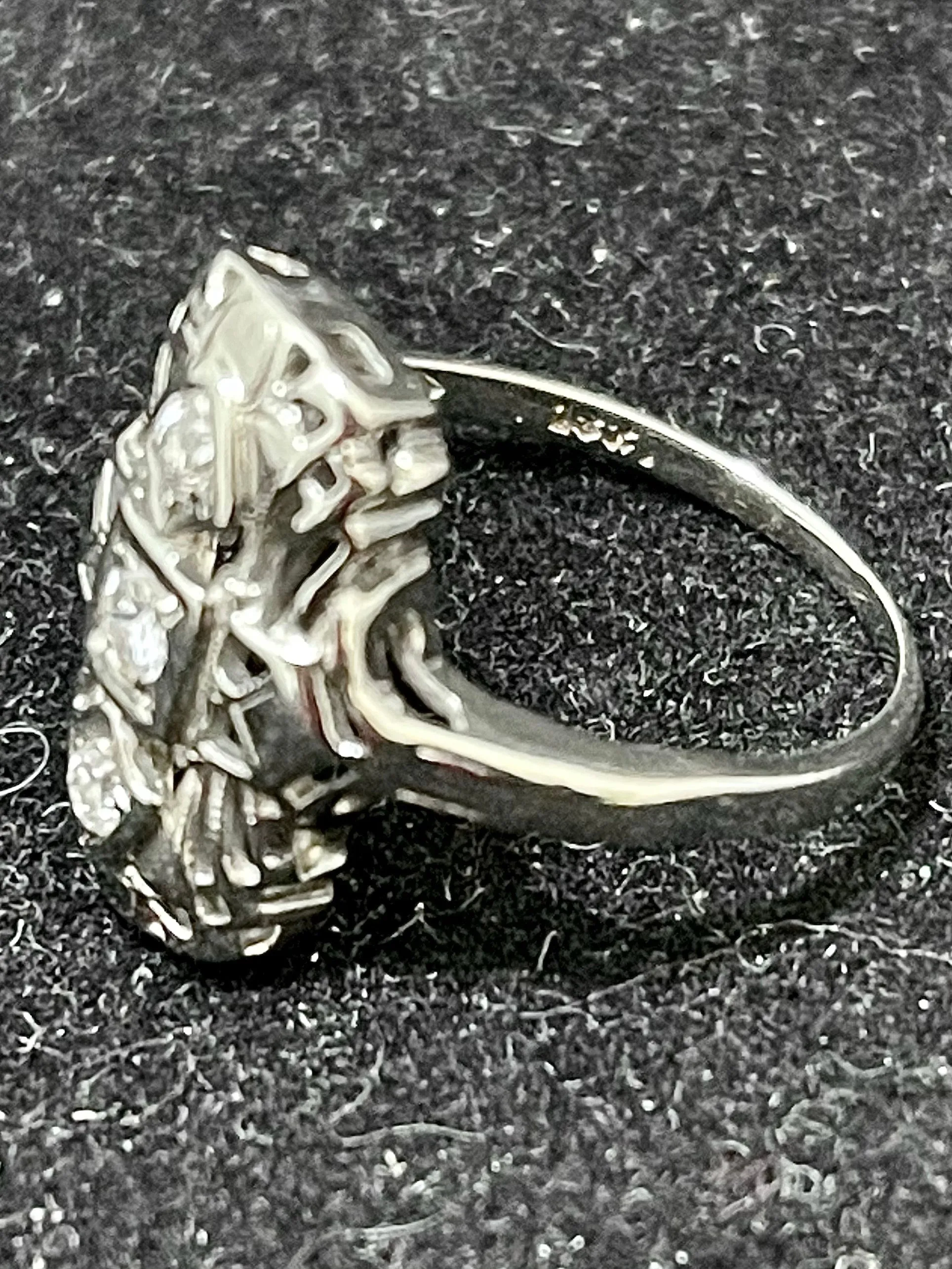 1920s Handmade Victorian-style 18K White Gold Filigree Diamond Ring - $6K APR Value w/CoA!