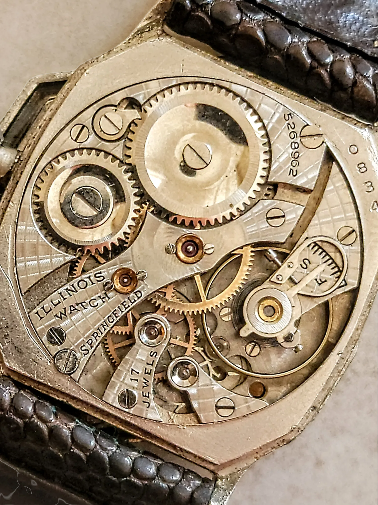 1929 ILLINOIS Atlantic Engraved Watch Grade 24 U.S.A. Made 14K G.F.