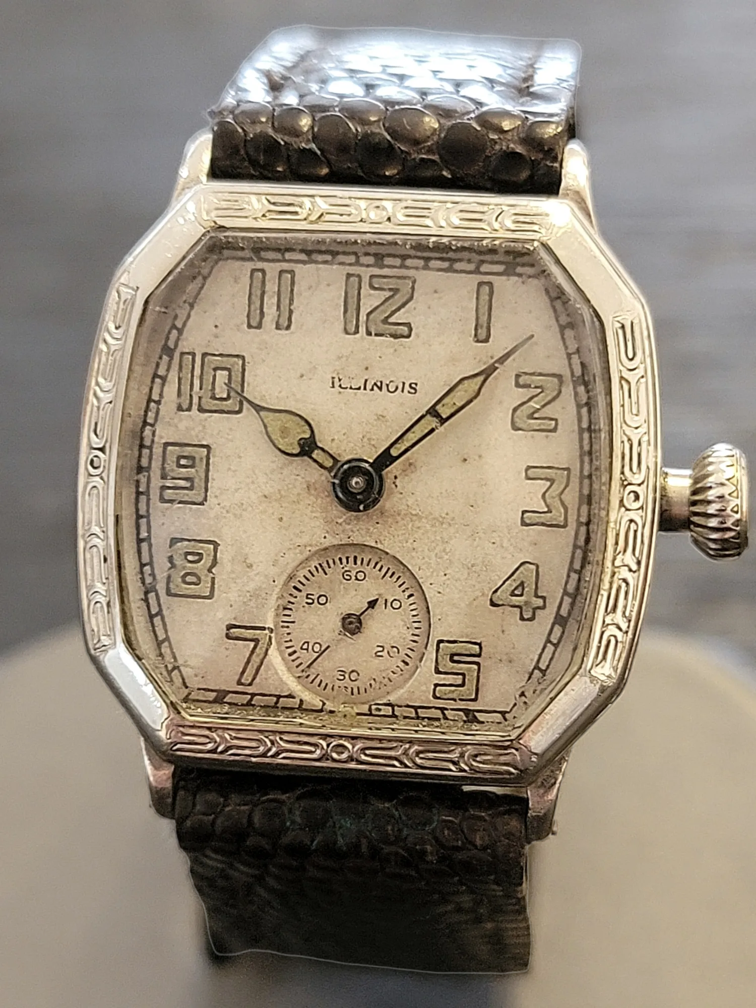 1929 ILLINOIS Atlantic Engraved Watch Grade 24 U.S.A. Made 14K G.F.