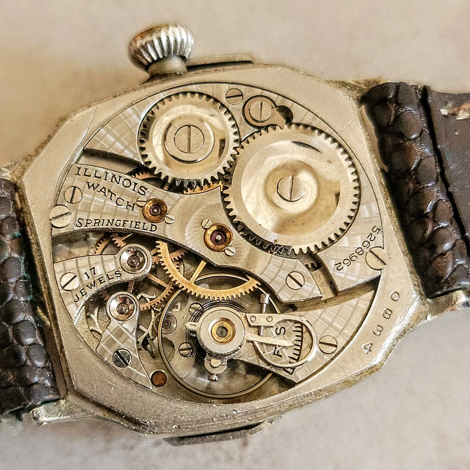 1929 ILLINOIS Atlantic Engraved Watch Grade 24 U.S.A. Made 14K G.F.