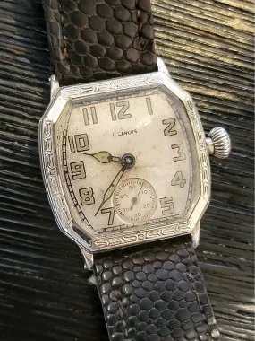1929 ILLINOIS Atlantic Engraved Watch Grade 24 U.S.A. Made 14K G.F.