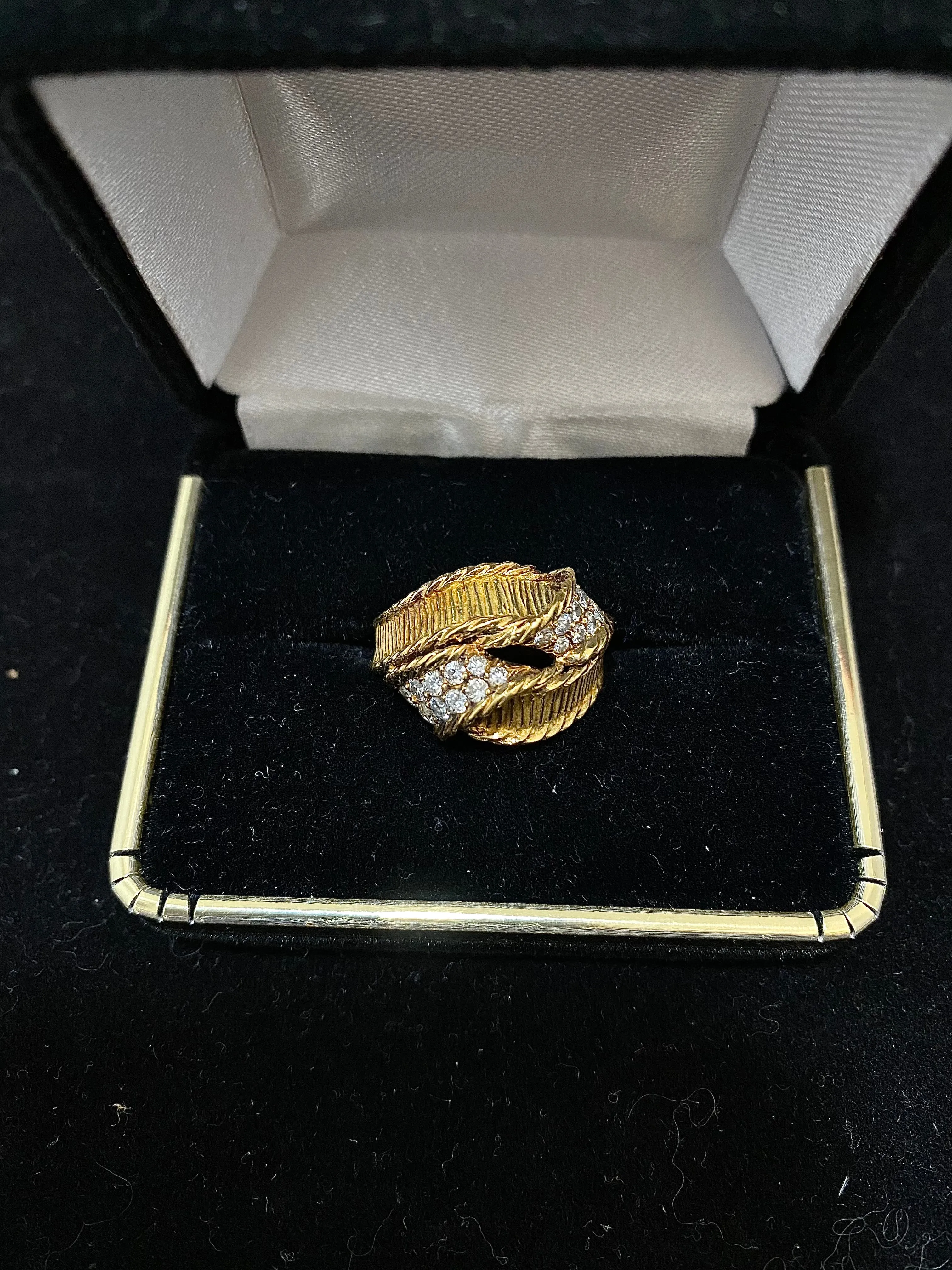1930's French Designer 18K YG 20 Diamond Ring - $15K Appraisal Value w/ CoA }