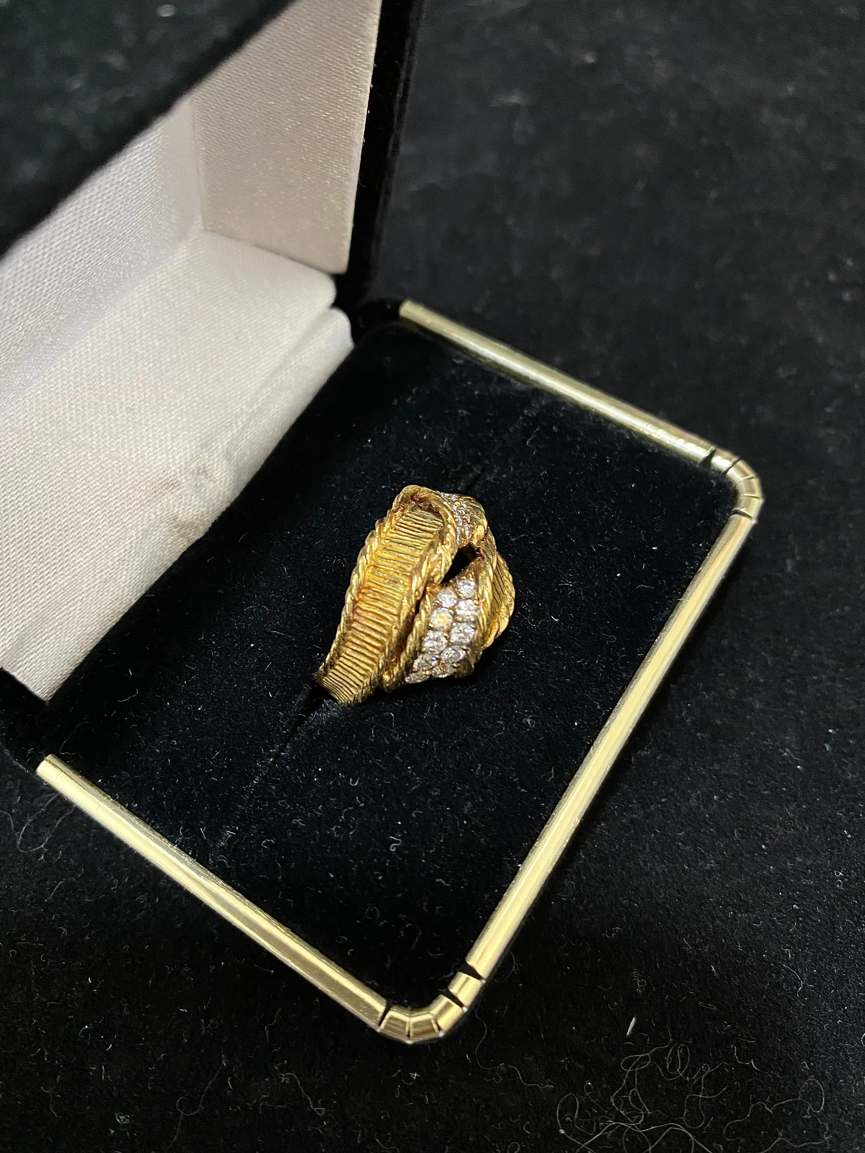 1930's French Designer 18K YG 20 Diamond Ring - $15K Appraisal Value w/ CoA }