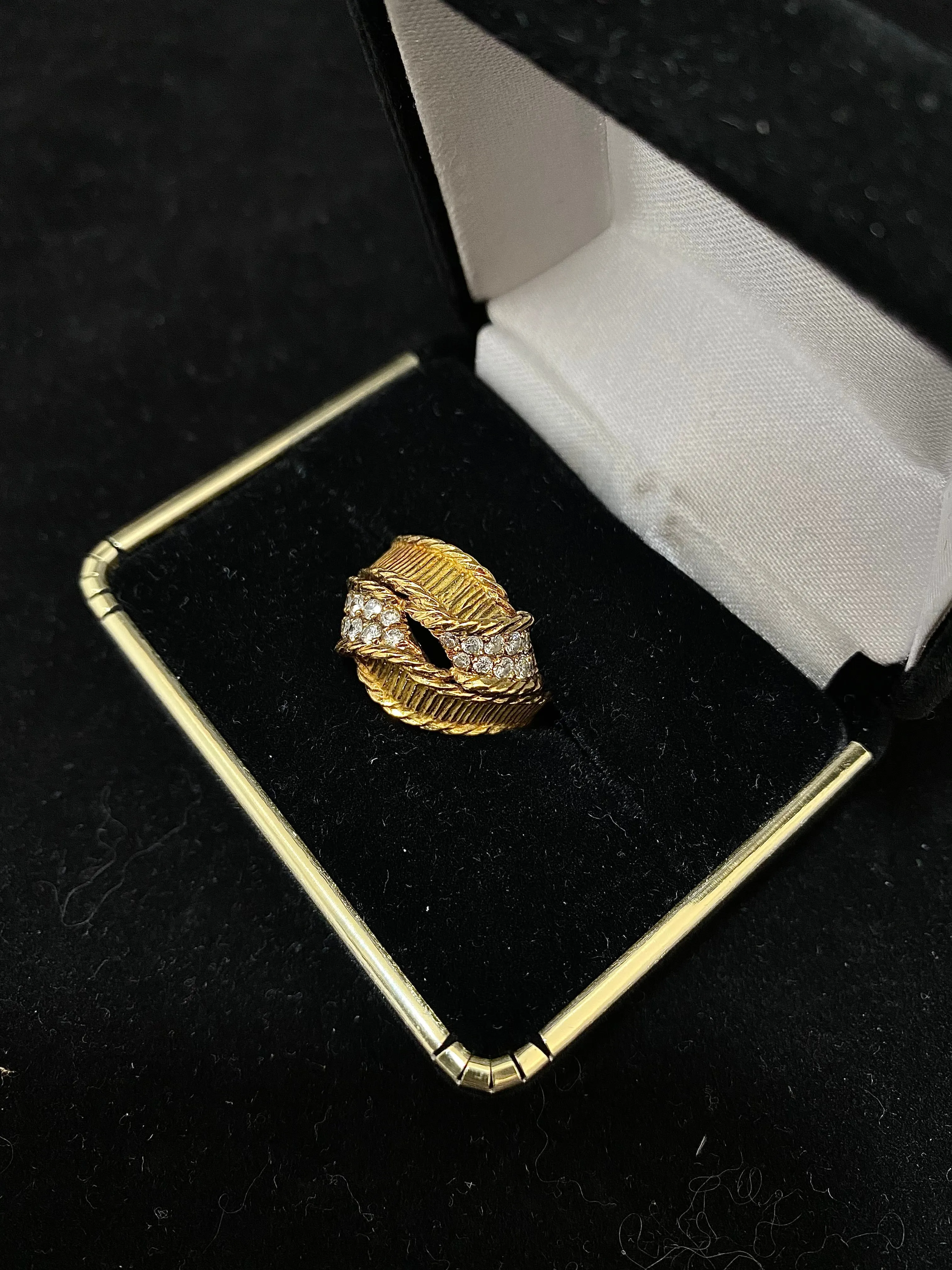 1930's French Designer 18K YG 20 Diamond Ring - $15K Appraisal Value w/ CoA }