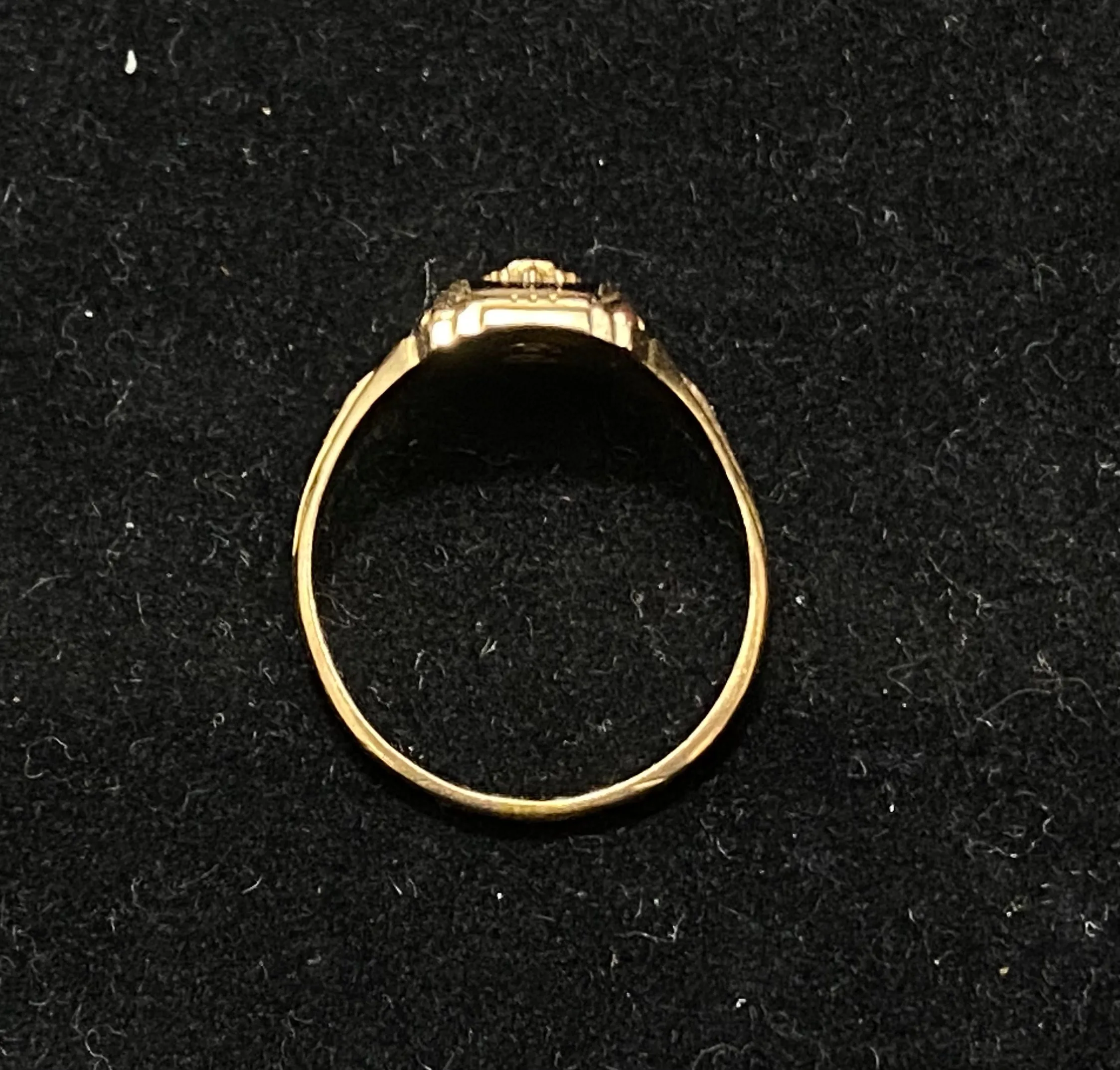 1939 Park Falls School Class Ring in Solid Yellow Gold with Enamel - $7K Appraisal Value w/CoA}