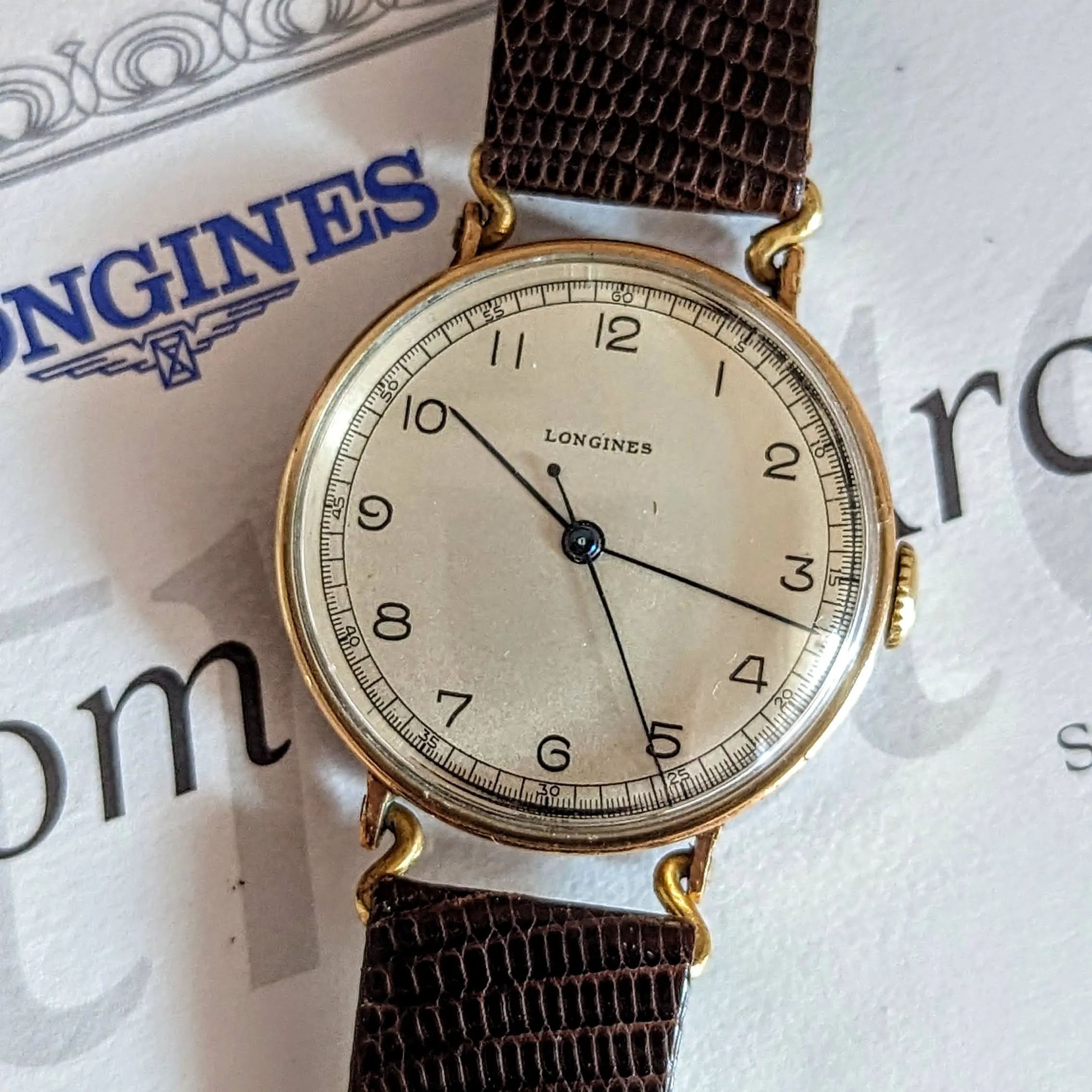 1942 LONGINES Mechanical Wristwatch Ref. 5017 Flexible Lugs Vintage Watch
