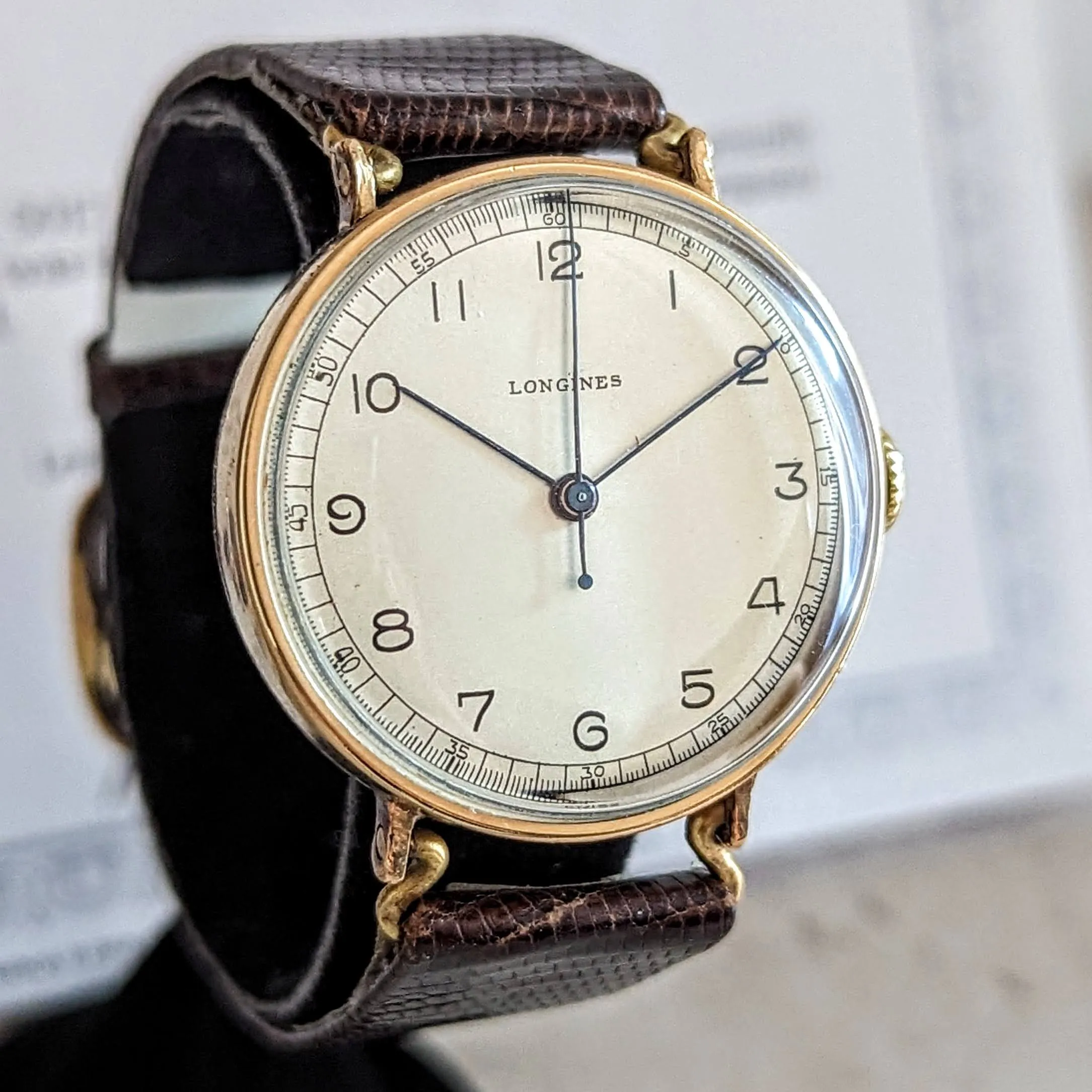 1942 LONGINES Mechanical Wristwatch Ref. 5017 Flexible Lugs Vintage Watch