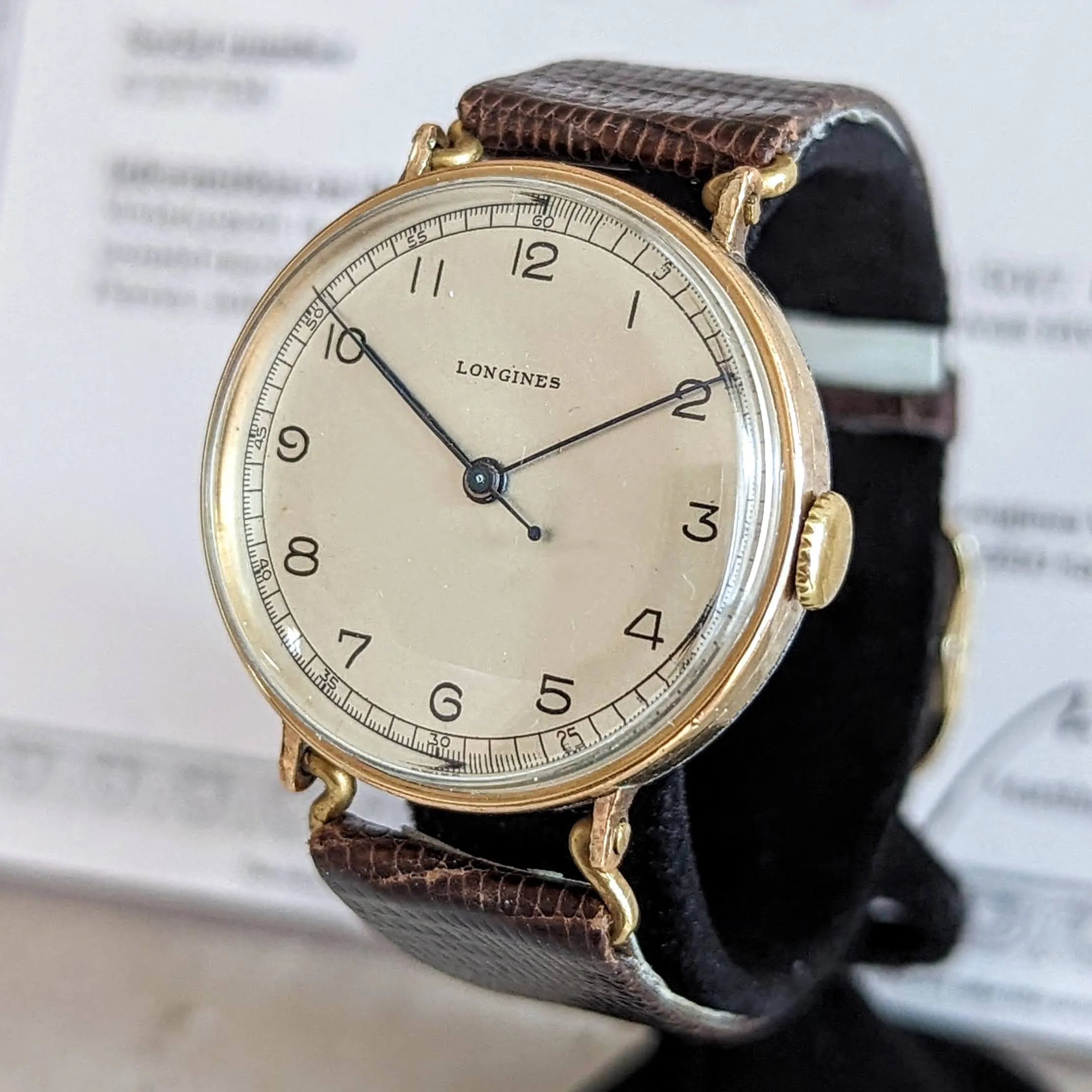 1942 LONGINES Mechanical Wristwatch Ref. 5017 Flexible Lugs Vintage Watch