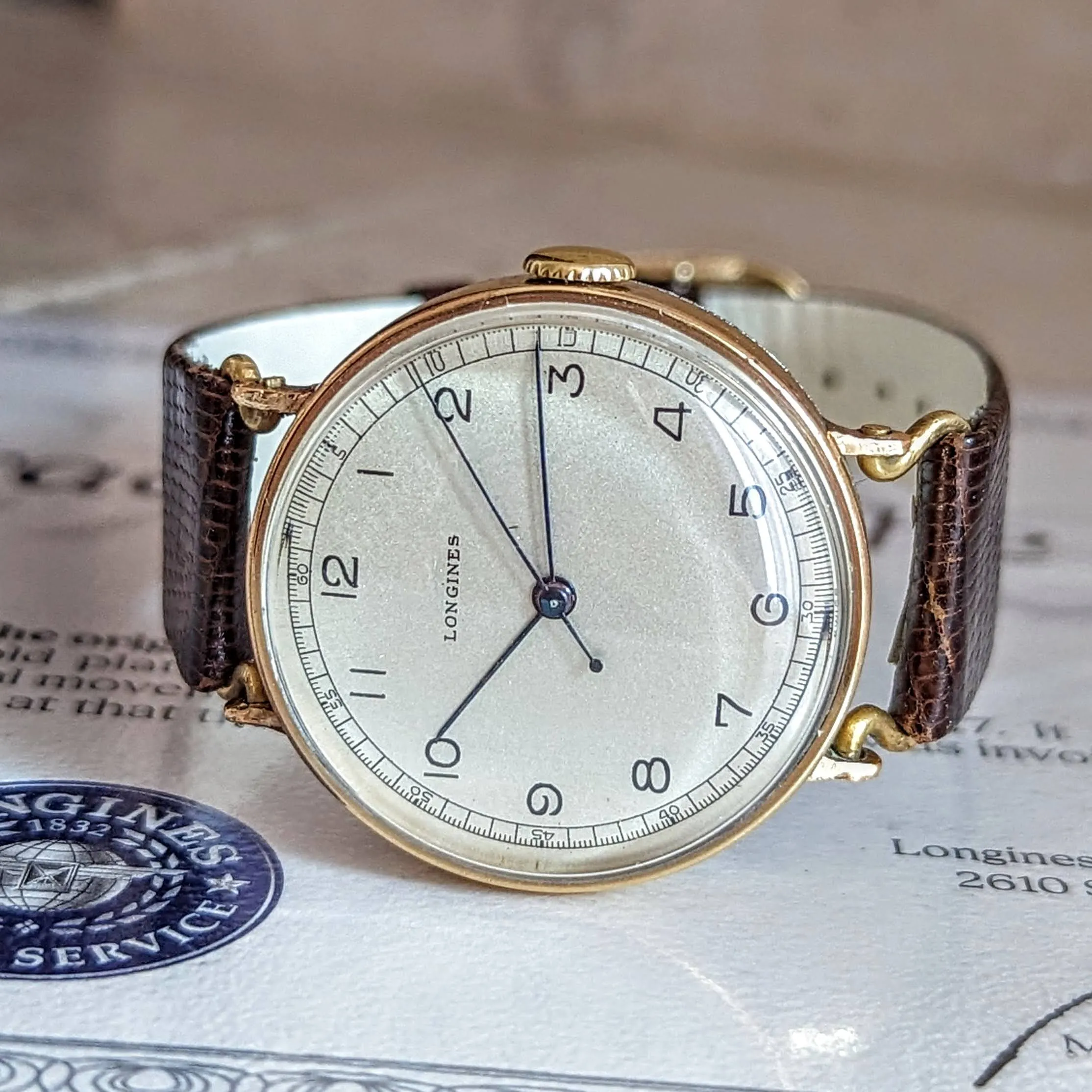 1942 LONGINES Mechanical Wristwatch Ref. 5017 Flexible Lugs Vintage Watch