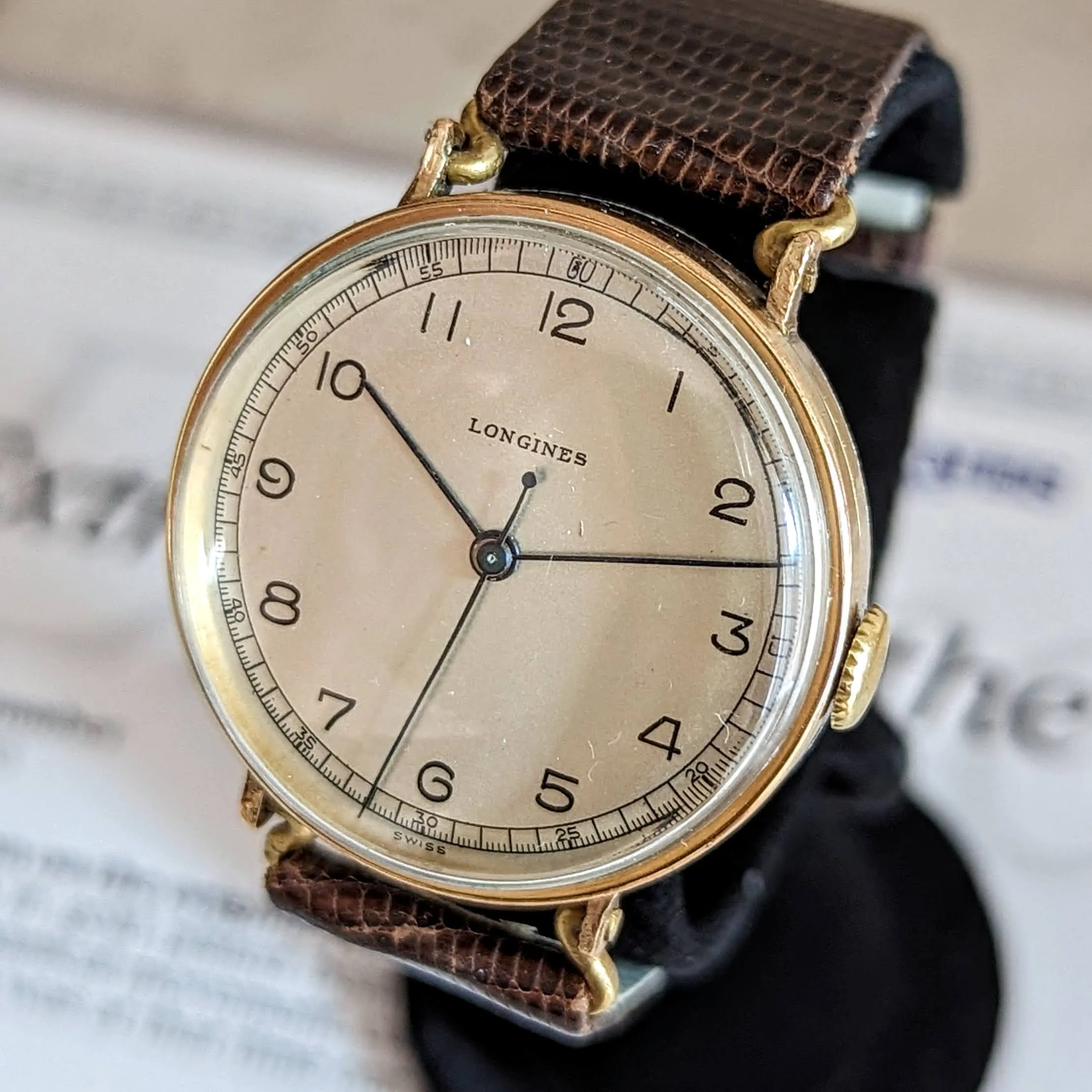 1942 LONGINES Mechanical Wristwatch Ref. 5017 Flexible Lugs Vintage Watch