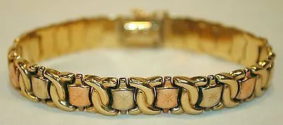 1960's Two-Tone "X" Motif Bracelet in 14K Yellow & Rose Gold  - $5K VALUE