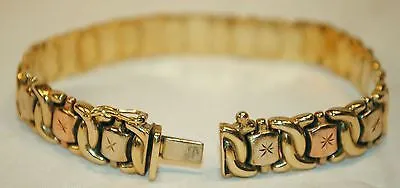 1960's Two-Tone "X" Motif Bracelet in 14K Yellow & Rose Gold  - $5K VALUE