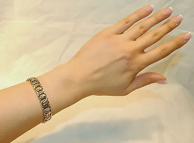 1960's Two-Tone "X" Motif Bracelet in 14K Yellow & Rose Gold  - $5K VALUE