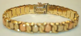 1960's Two-Tone "X" Motif Bracelet in 14K Yellow & Rose Gold  - $5K VALUE