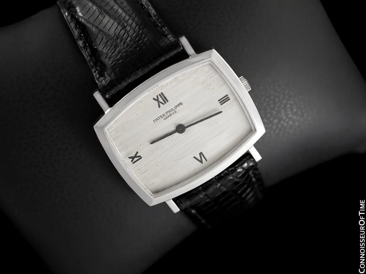 1970 Patek Philippe Classic Vintage Mens Ultra Thin Retro TV Watch - 18K White Gold