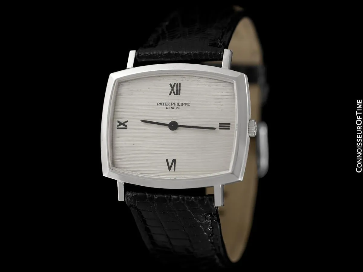 1970 Patek Philippe Classic Vintage Mens Ultra Thin Retro TV Watch - 18K White Gold