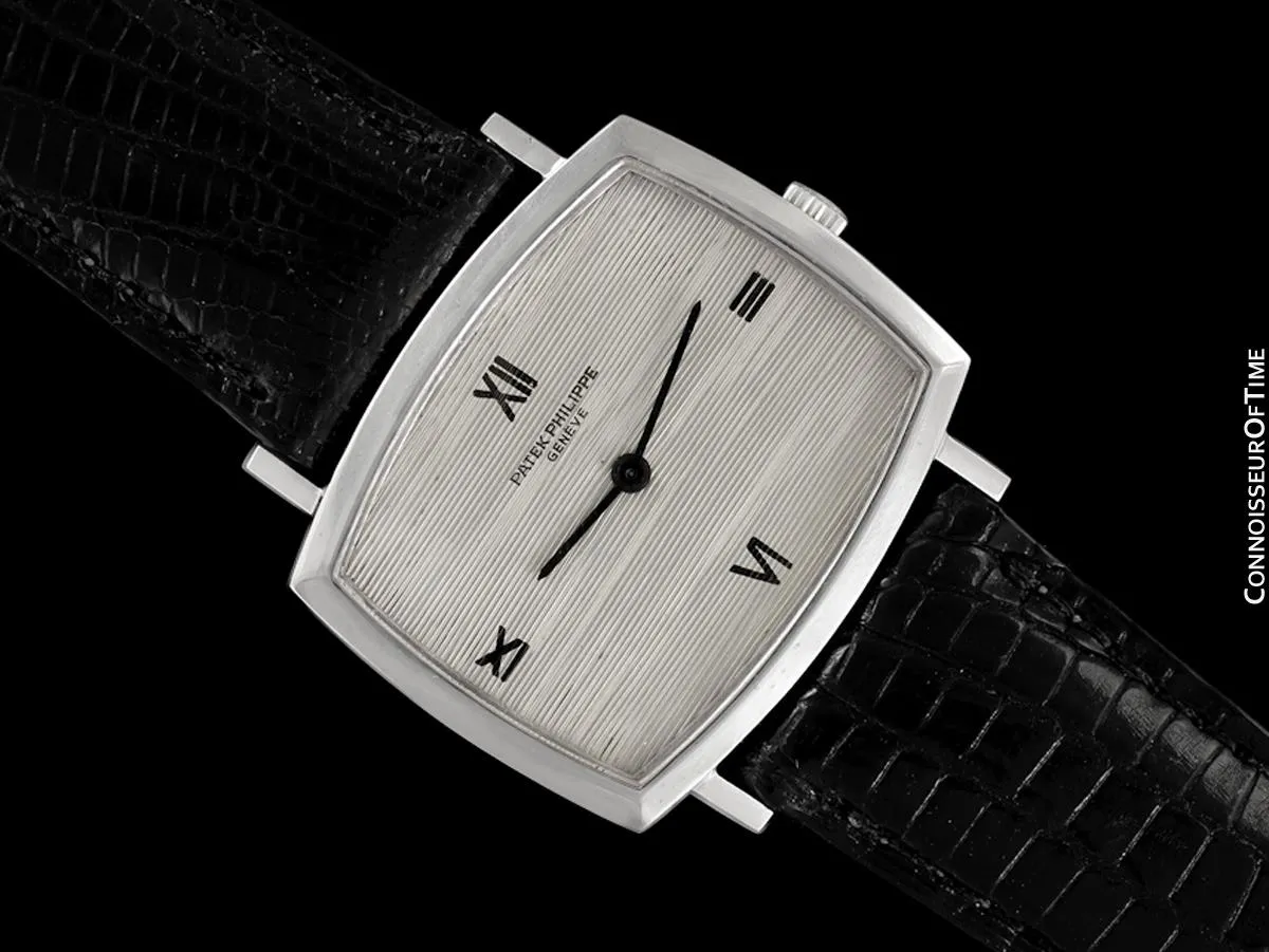 1970 Patek Philippe Classic Vintage Mens Ultra Thin Retro TV Watch - 18K White Gold