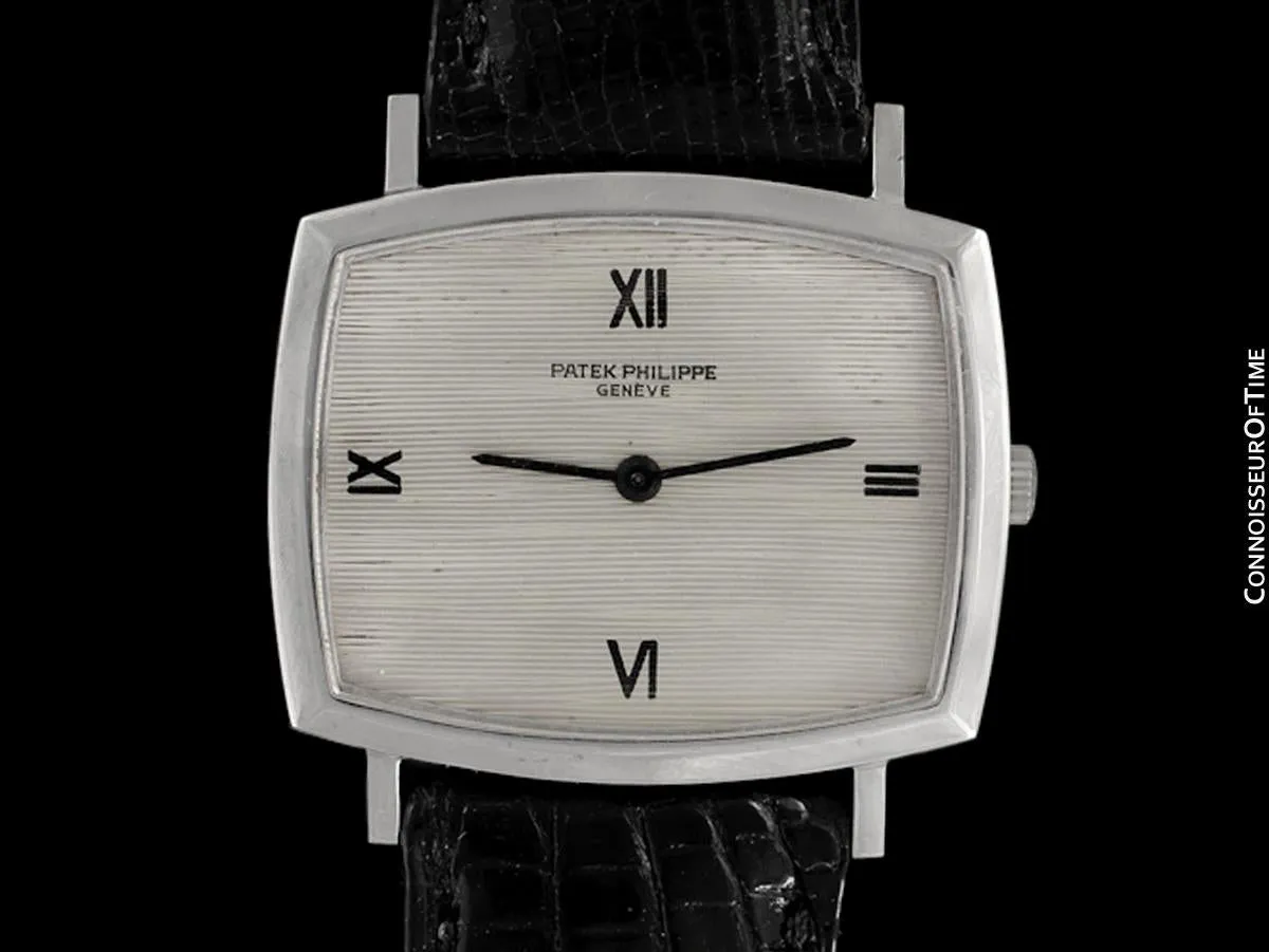 1970 Patek Philippe Classic Vintage Mens Ultra Thin Retro TV Watch - 18K White Gold