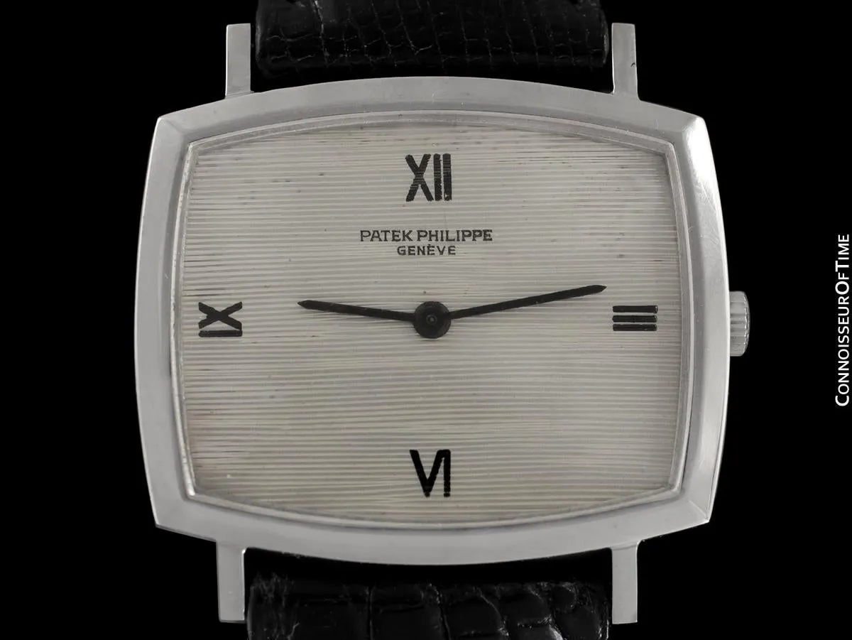 1970 Patek Philippe Classic Vintage Mens Ultra Thin Retro TV Watch - 18K White Gold