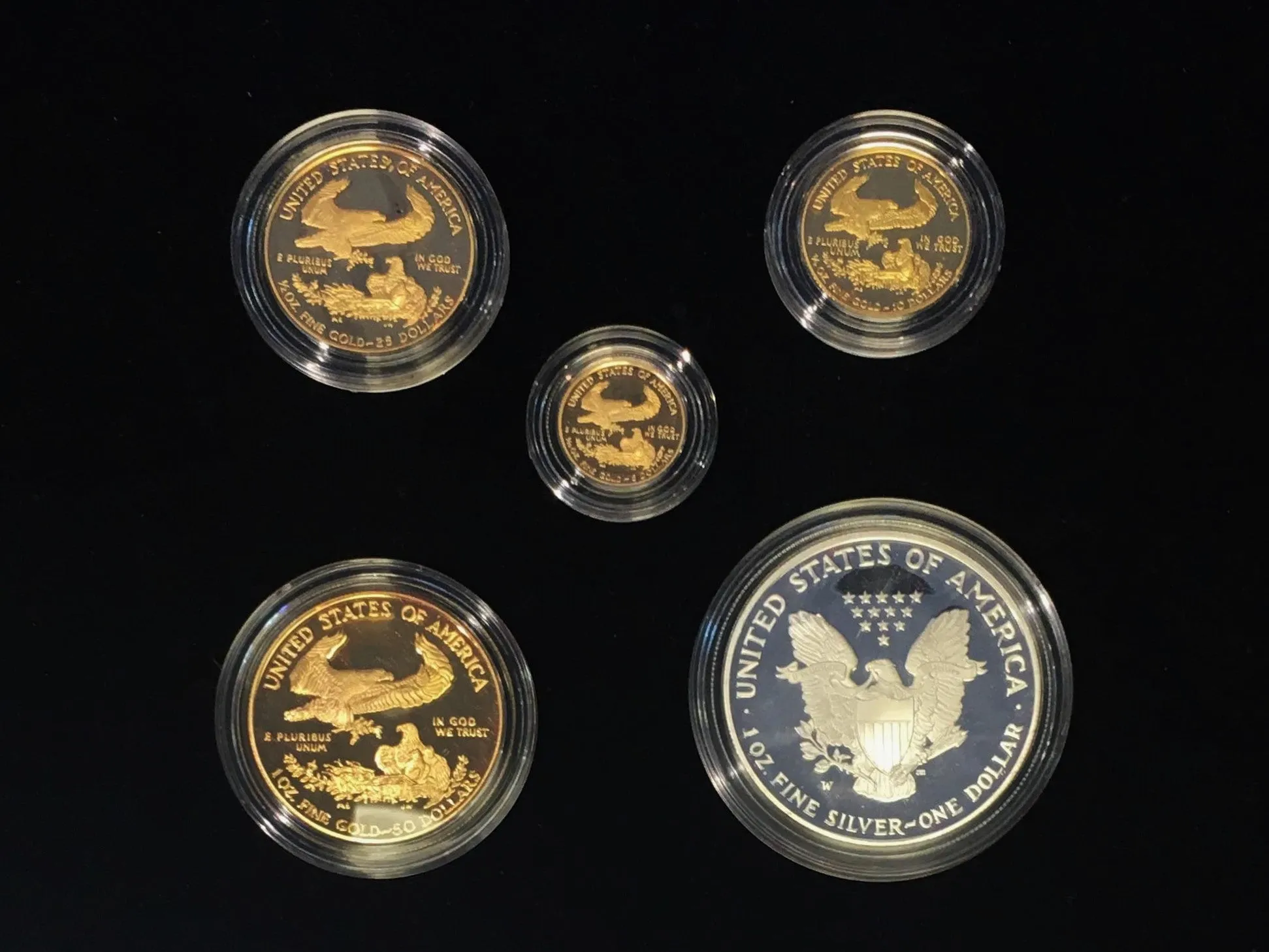 1995 W Gold American Eagle 10th Anniversary Set Gem-Proof 5 Coins w/ Original Box -$12K Value w/ CoA! ✓