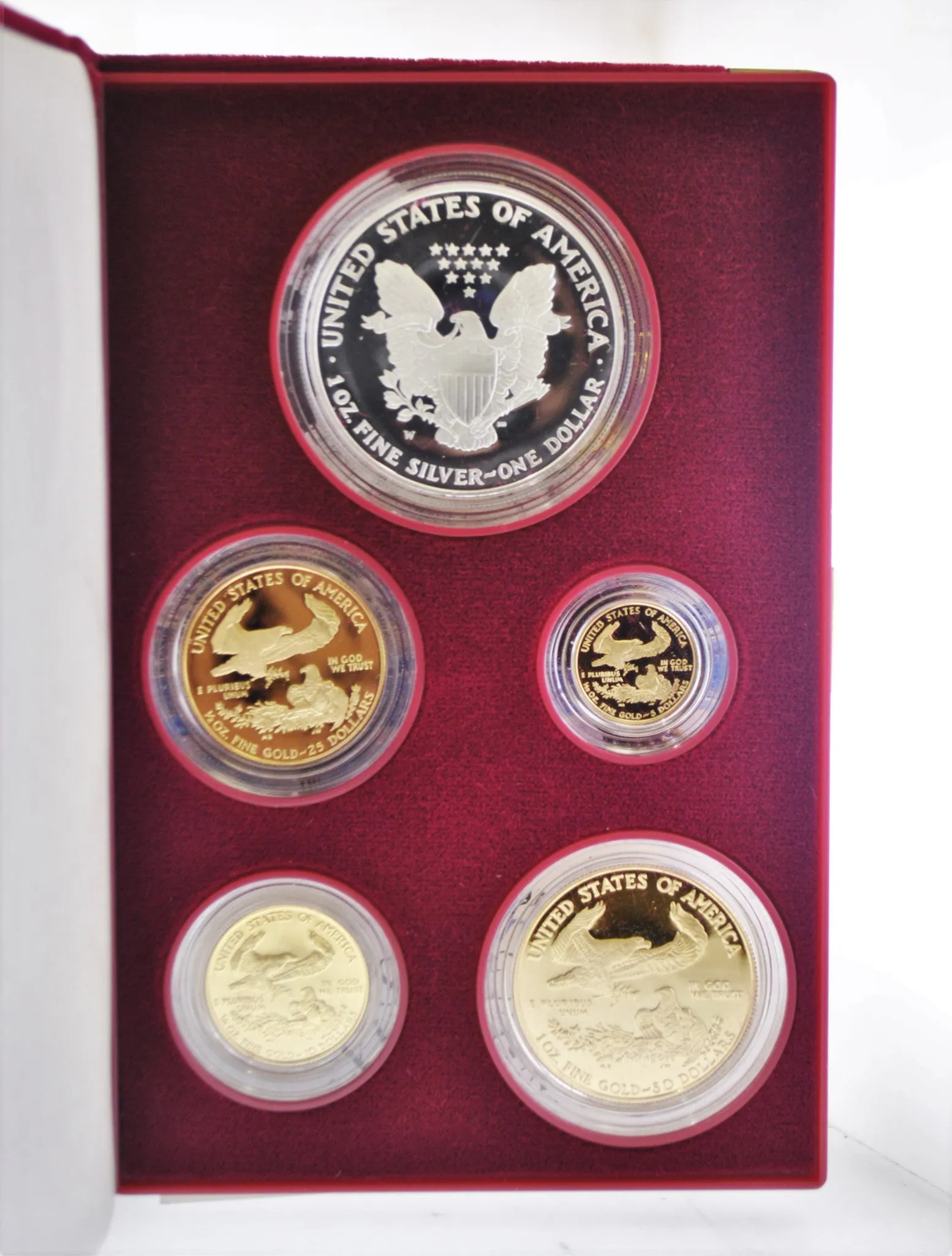 1995 W Gold American Eagle 10th Anniversary Set Gem-Proof 5 Coins w/ Original Box -$12K Value w/ CoA! ✓