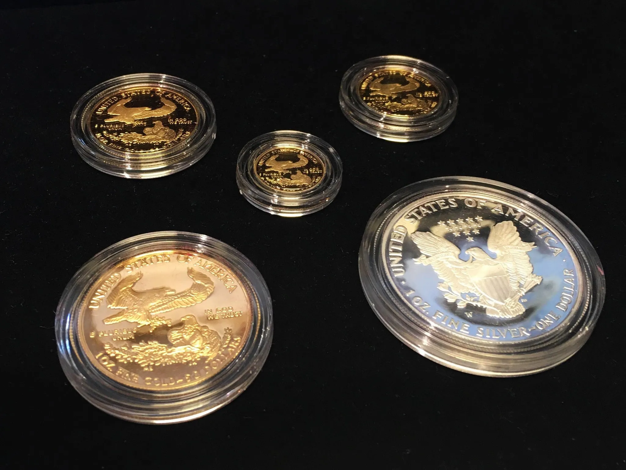1995 W Gold American Eagle 10th Anniversary Set Gem-Proof 5 Coins w/ Original Box -$12K Value w/ CoA! ✓