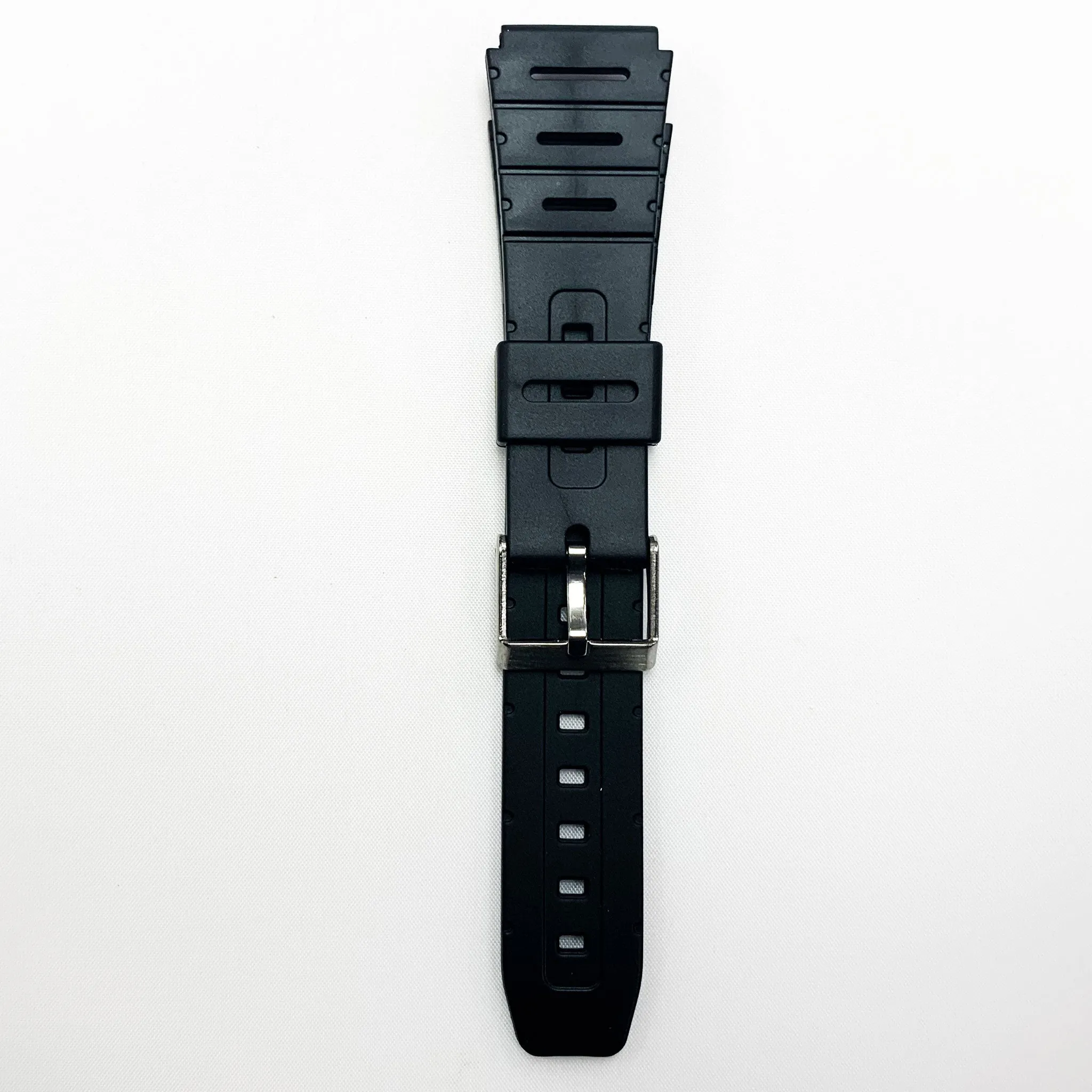 20 MM PVC Metal Style Watch Band Black Color Quick Release Regular Size Watch Strap