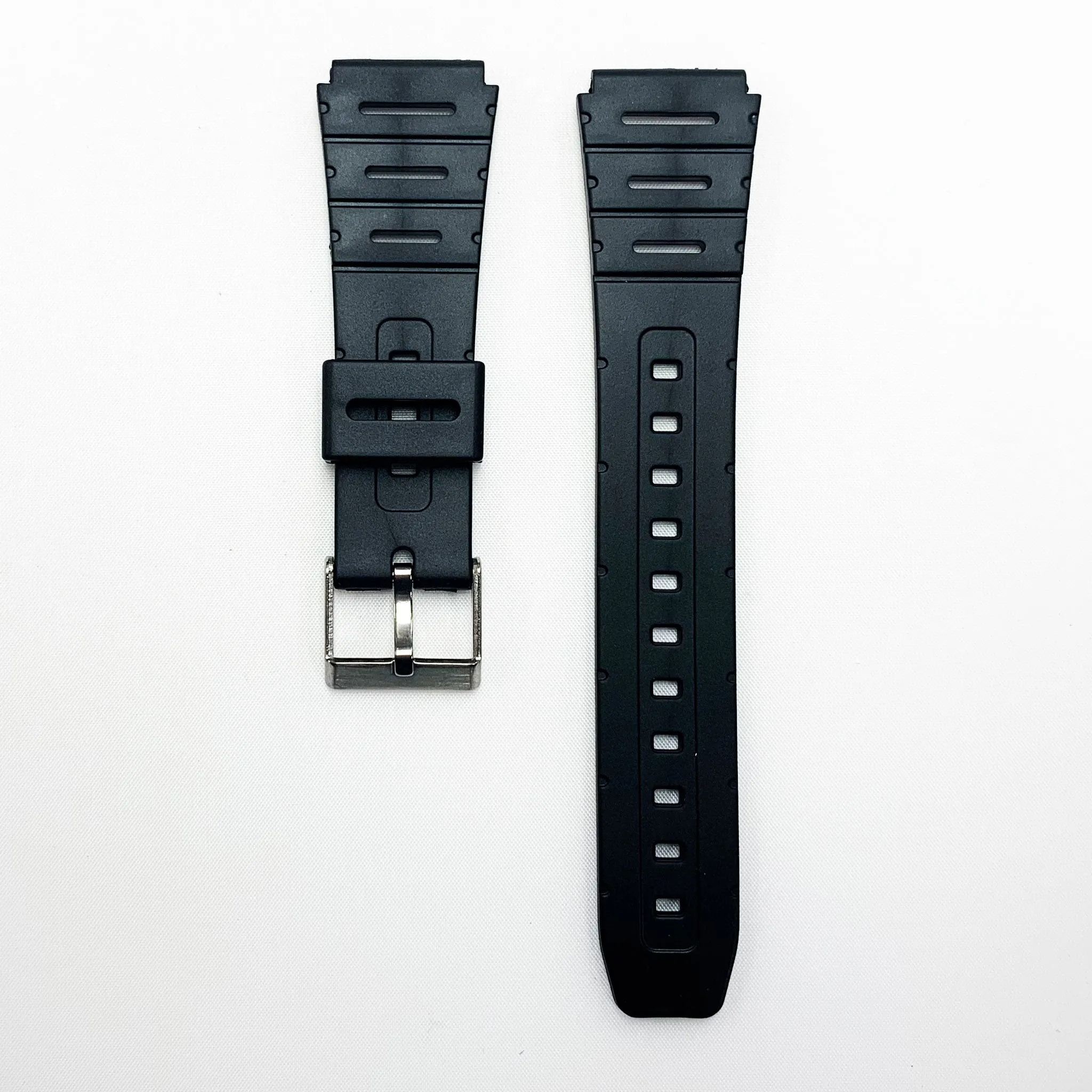 20 MM PVC Metal Style Watch Band Black Color Quick Release Regular Size Watch Strap