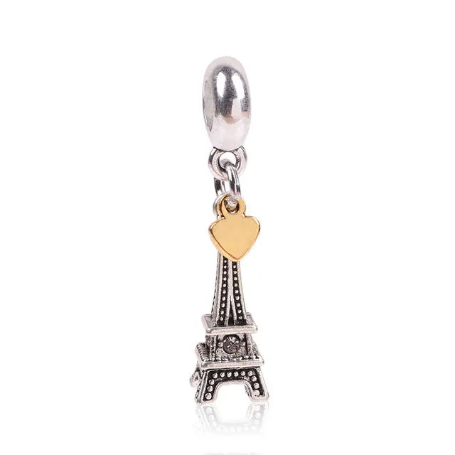 2017 New Plated Silver Beads Abstract Gold Style European Charms Bead Fit Pandora Style Bracelet Bangle Original Jewelry Making