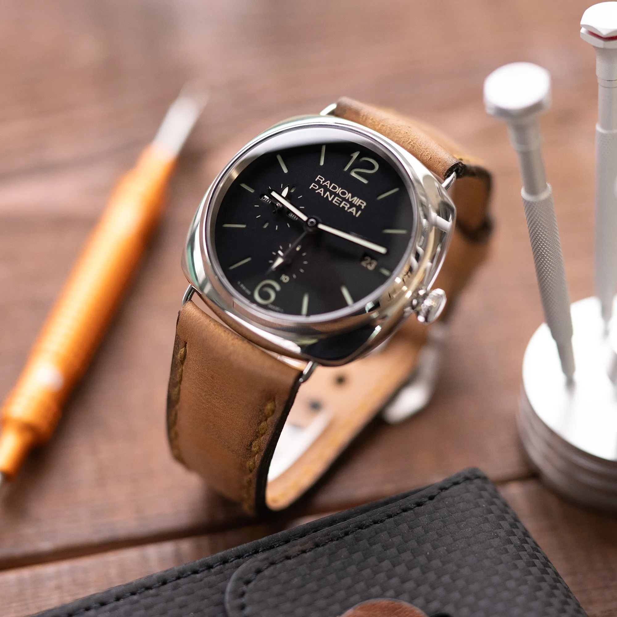 27mm Gunny X MT C3 Caitlin 3 Brown Handmade Leather Watch Band
