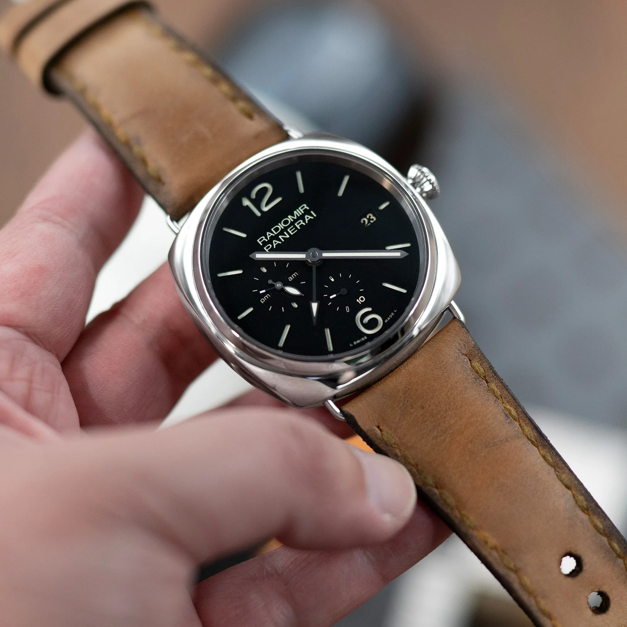 27mm Gunny X MT C3 Caitlin 3 Brown Handmade Leather Watch Band