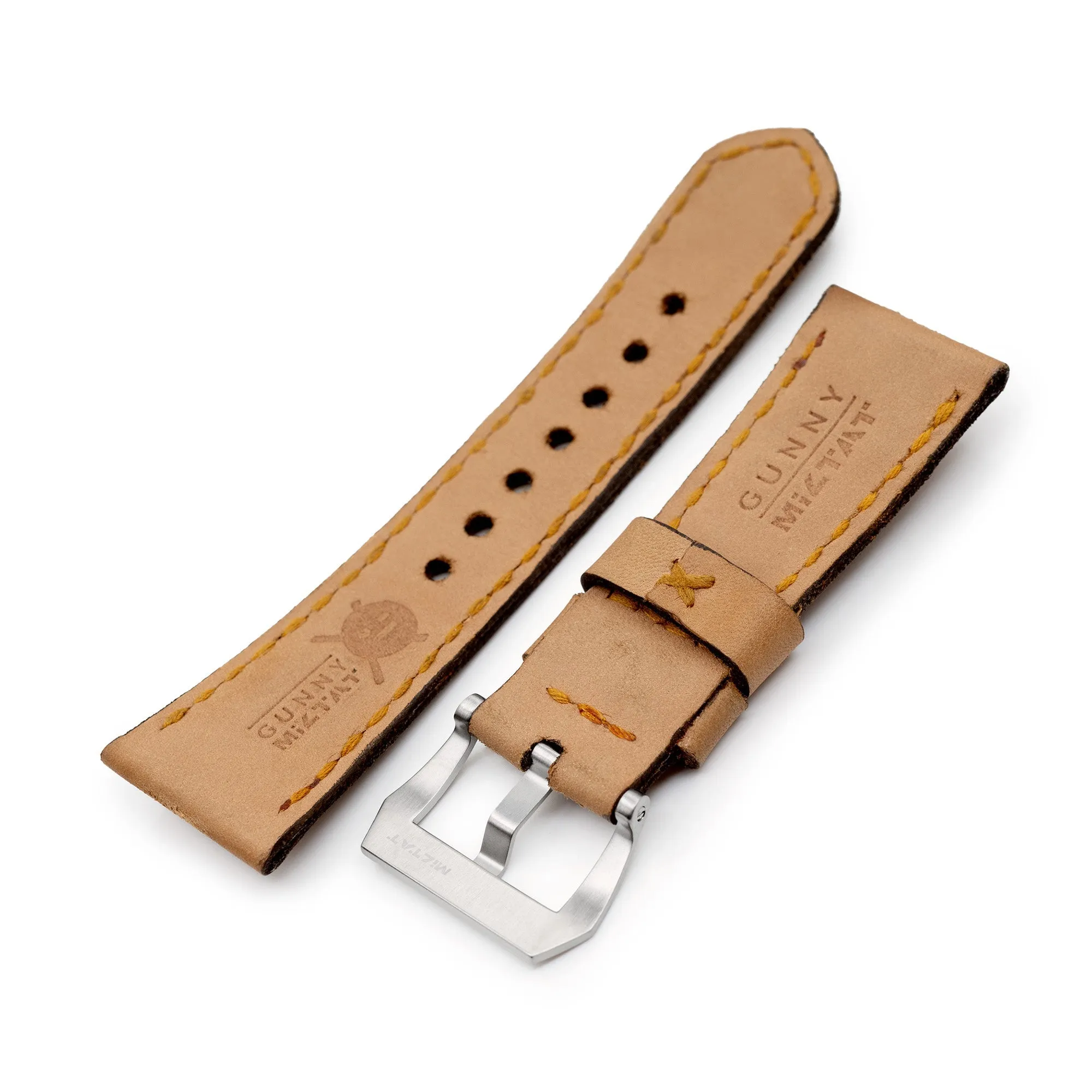 27mm Gunny X MT C3 Caitlin 3 Brown Handmade Leather Watch Band
