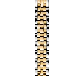 5 Link Two Tone Yellow Gold Plated & Steel Bracelet - Model 44-SS5TG