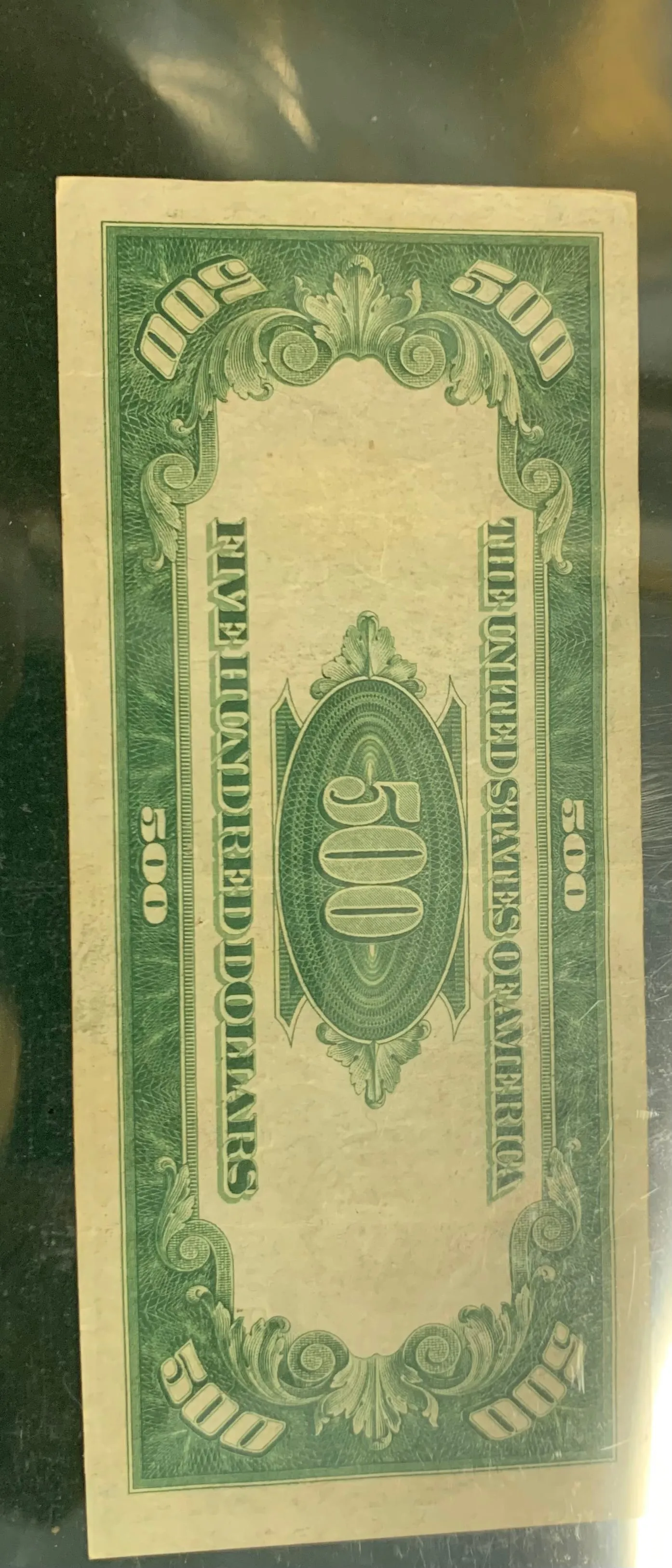 $500 US 1934 APPEARS AU, RARE! ONE OF THE HIGHEST DENOMINATIONS! $8K APR w/ COA!