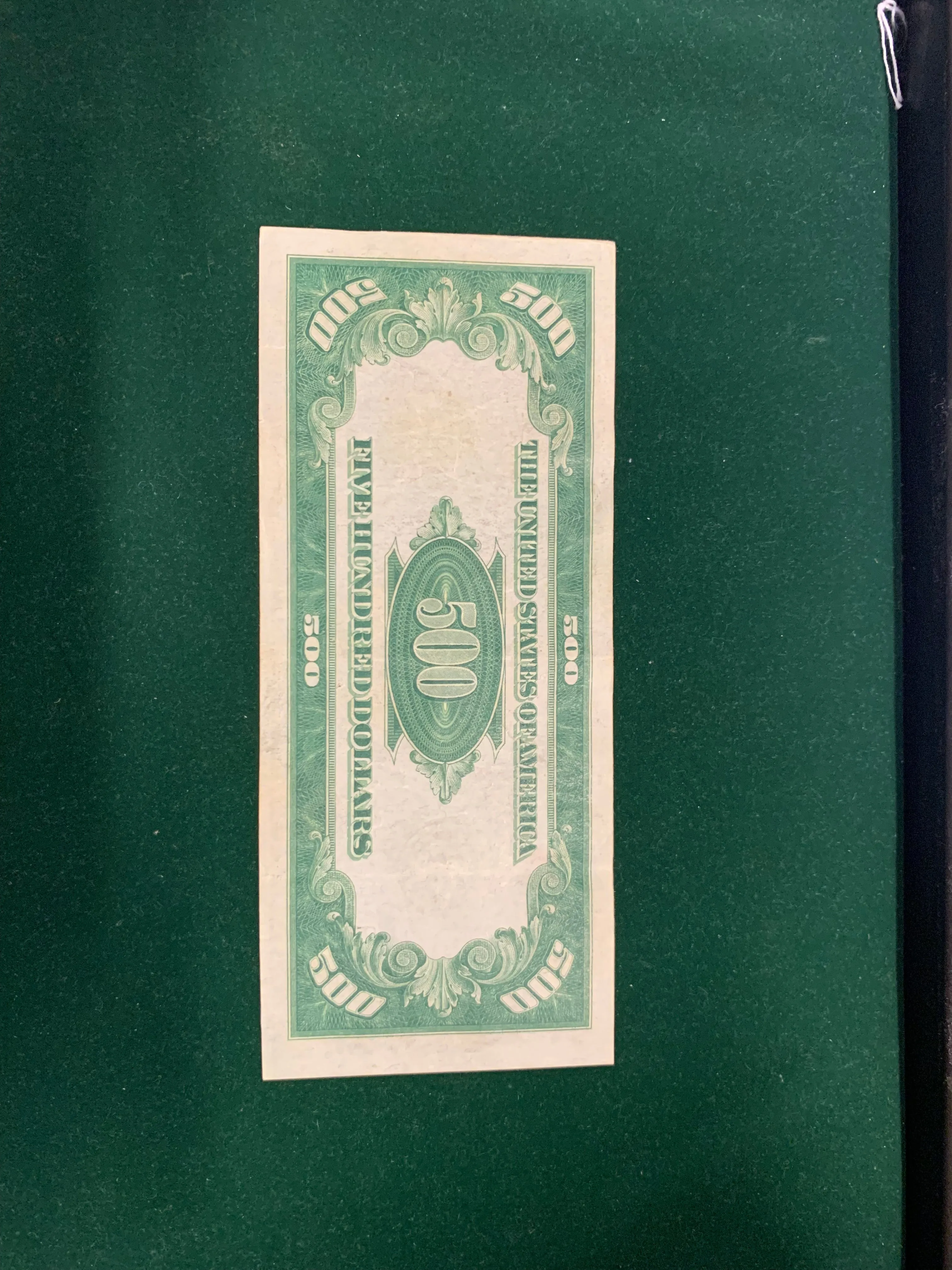 $500 US 1934 APPEARS AU, RARE! ONE OF THE HIGHEST DENOMINATIONS! $8K APR w/ COA!