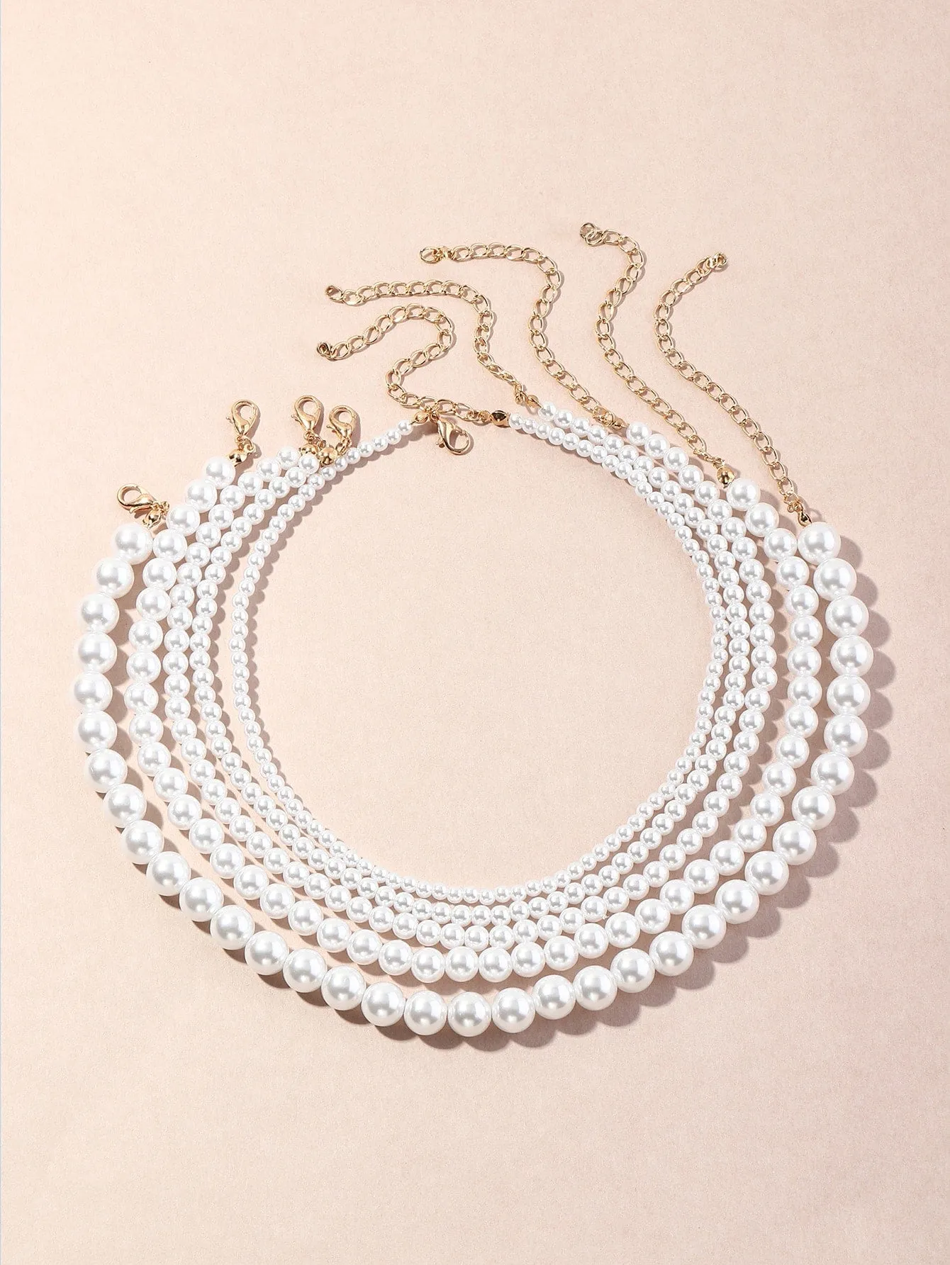 5pcs Pearl Decor Beaded Necklace for Women Jewelry for Women Gift for Her