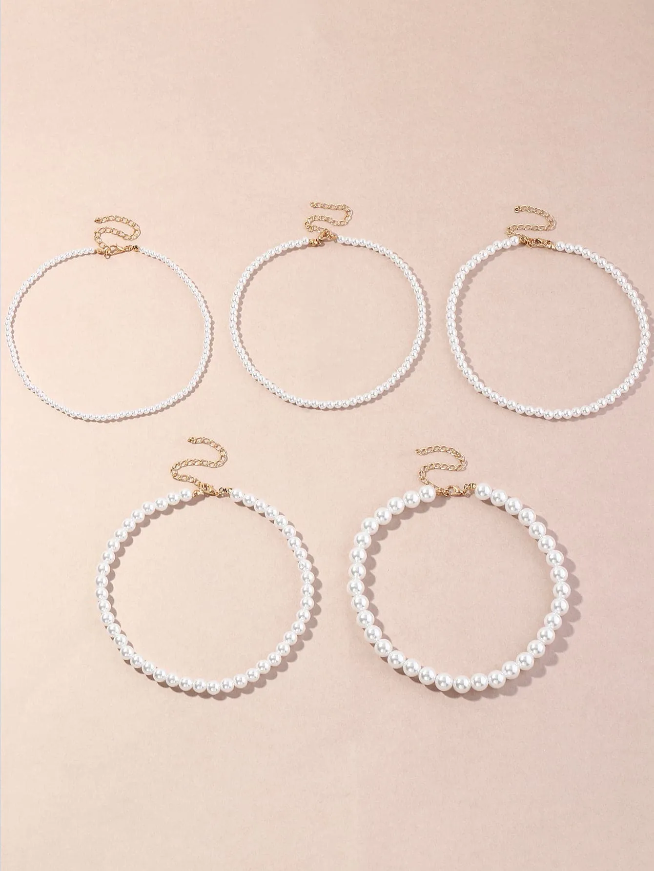 5pcs Pearl Decor Beaded Necklace for Women Jewelry for Women Gift for Her