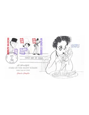 Al Hirschfeld Autographed Charlie Chaplin Envelope - $1K APR Value w/ CoA!