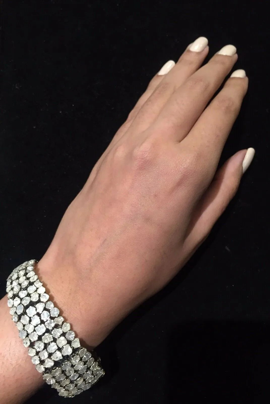 Amazing Vintage Solid Gold & Silver Diamond Bracelet, Approx. 25 Cts. - $50K APR Value w/ CoA!