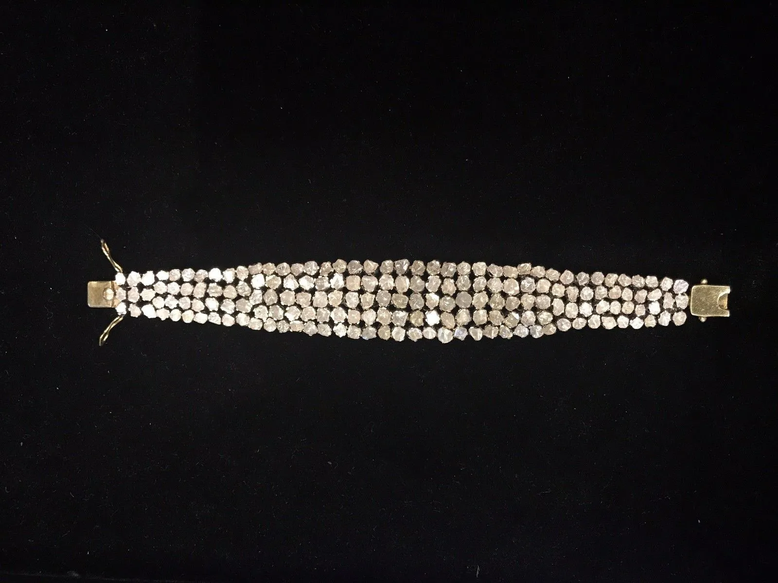 Amazing Vintage Solid Gold & Silver Diamond Bracelet, Approx. 25 Cts. - $50K APR Value w/ CoA!