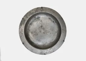 ANTIQUE 1808 Pewter English Plate with Hallmarks, Ownership Marks and Hanger - $6K Appraisal Value w/ CoA!  