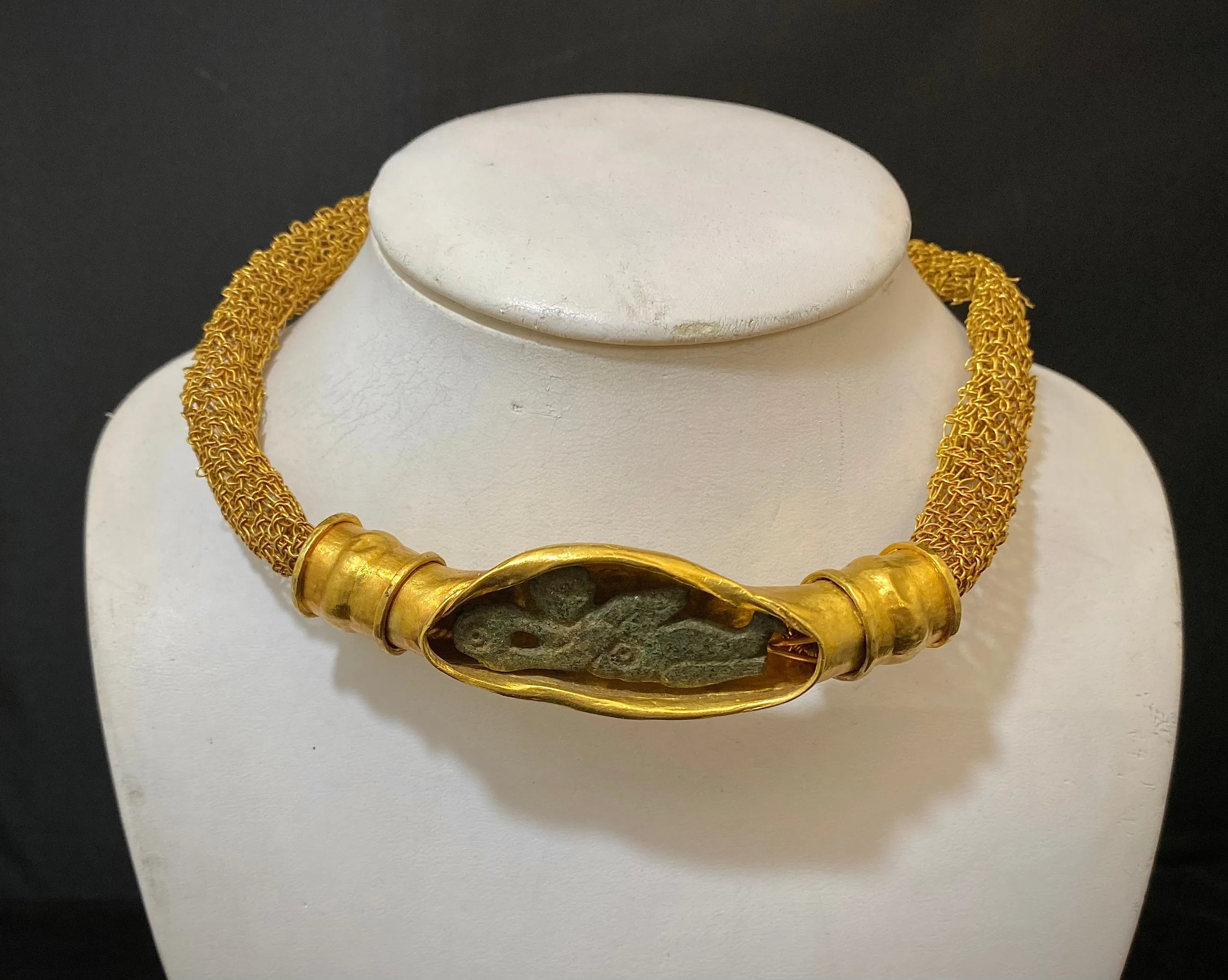 Antique 22K Lebanese Ancient Rock Choker - $30K Appraisal Value w/ CoA!