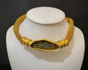 Antique 22K Lebanese Ancient Rock Choker - $30K Appraisal Value w/ CoA!